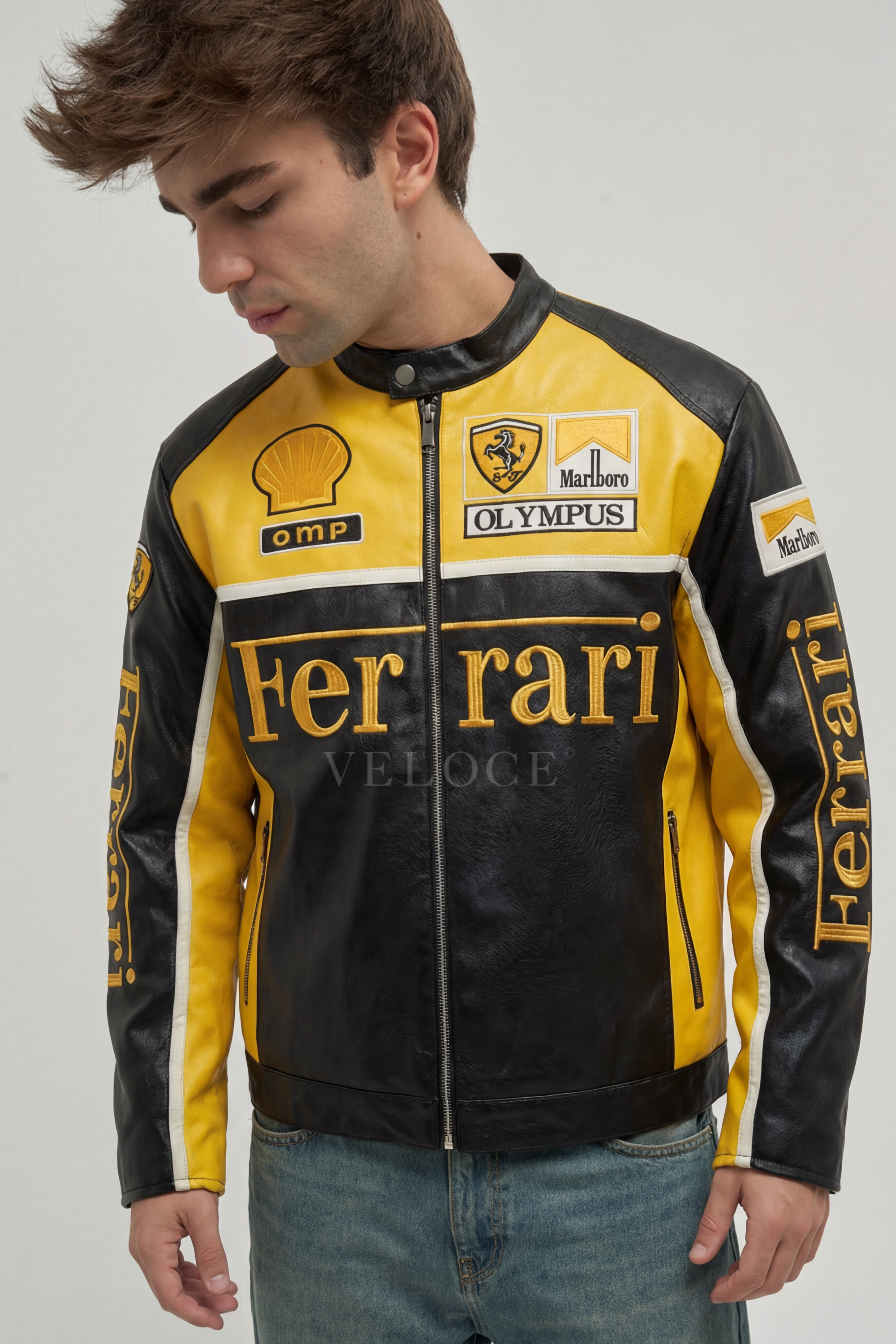 Ferrari F1 Olympus Leather Jacket - Yellow Edition