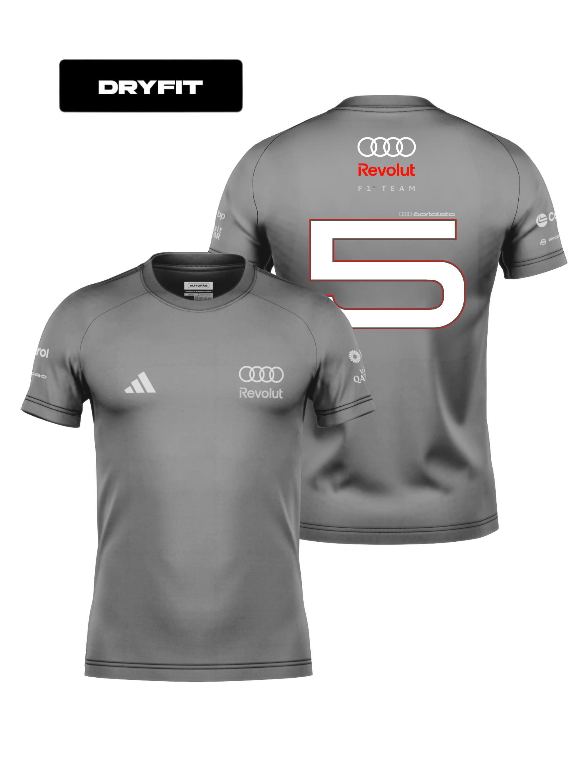 Audi Bortoleto 2026 Gray Dryfit T-Shirt