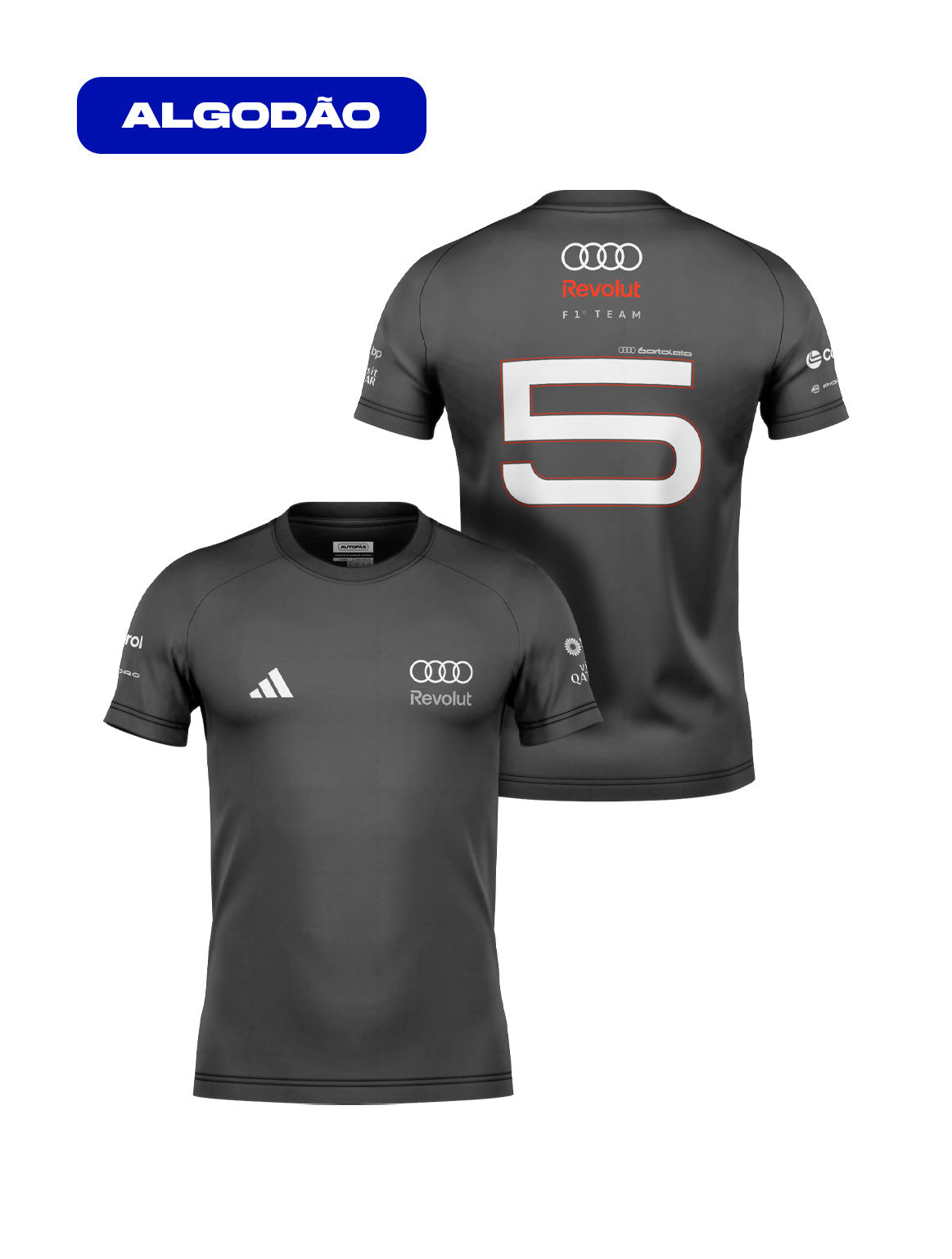 Audi Bortoleto 2026 Cotton Gray T-Shirt