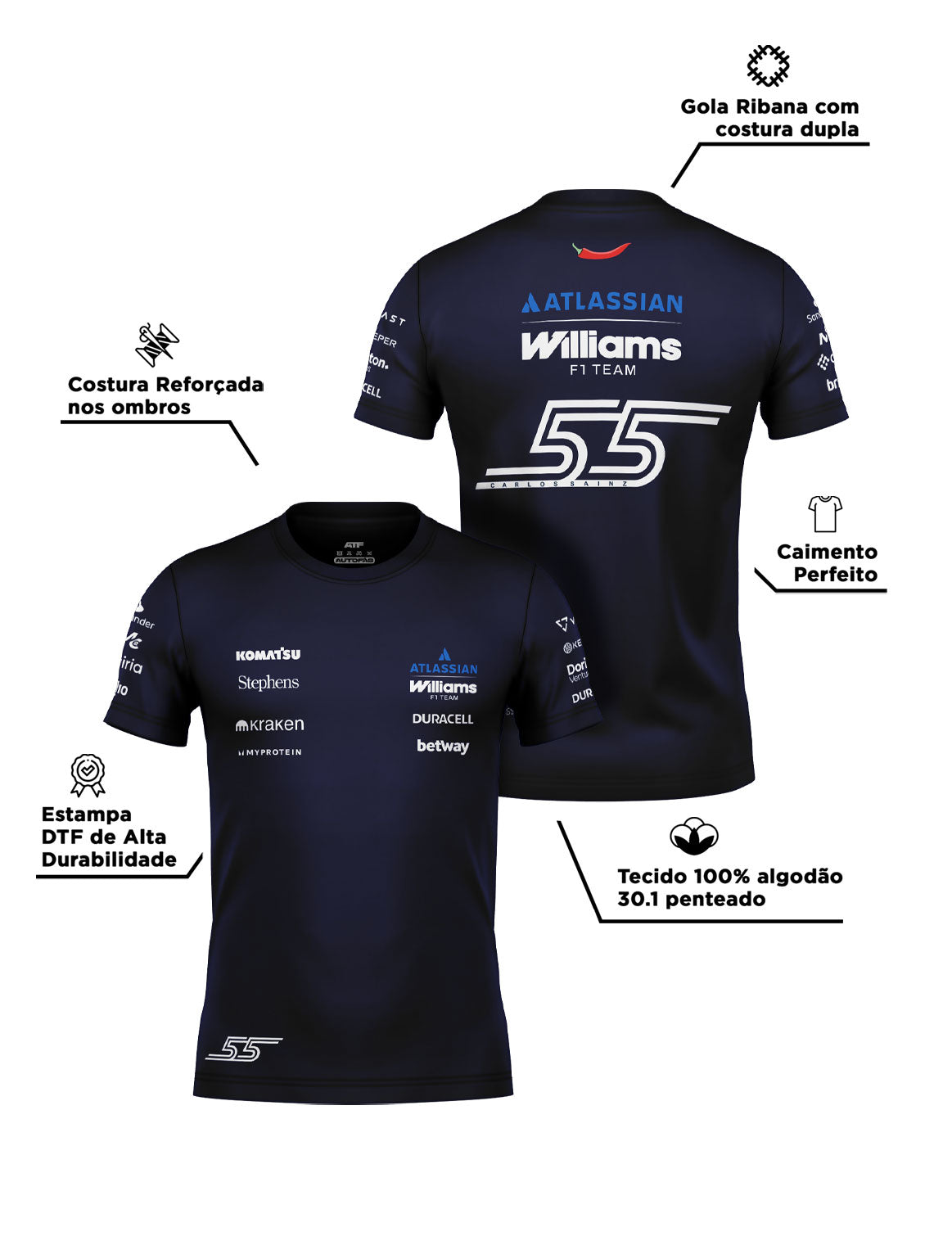 Carlos Sainz Williams Team 2026 Cotton T-Shirt