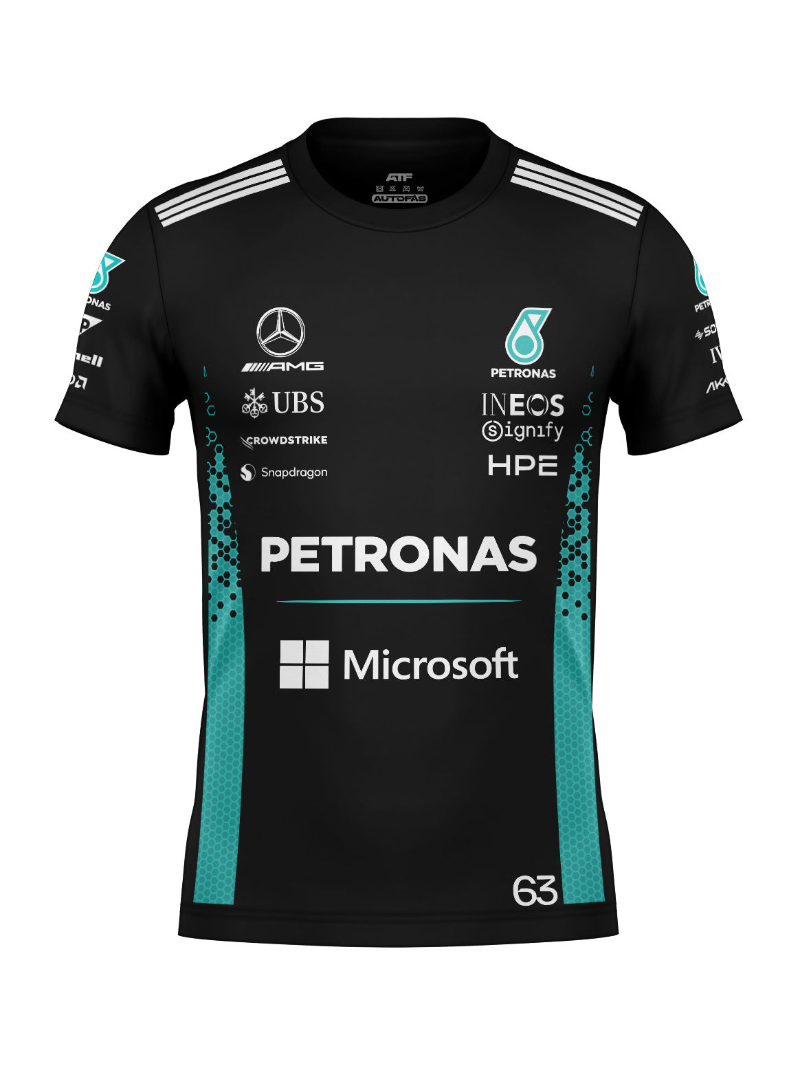 George Russell Mercedes F1 2026 Black Cotton T-Shirt