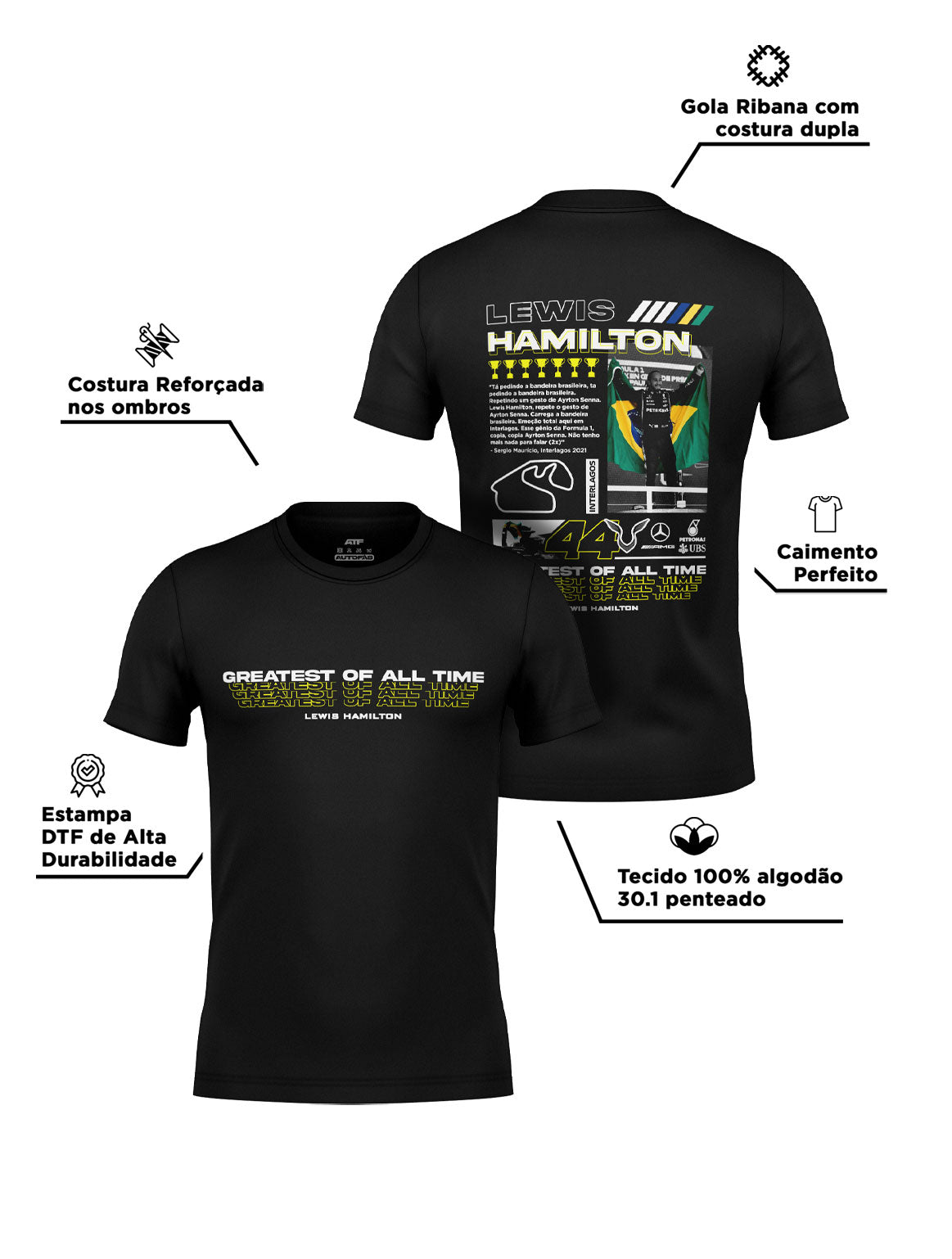 Moments T-Shirt Lewis Hamilton Brazil Cotton