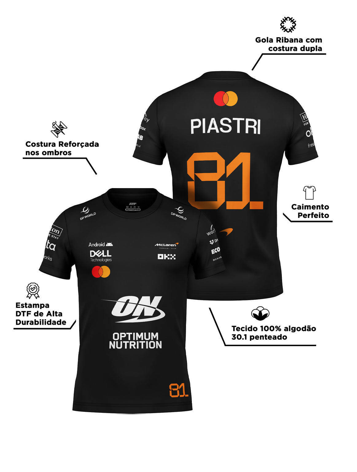 Oscar Piastri Mclaren F1 2026 Cotton T-Shirt