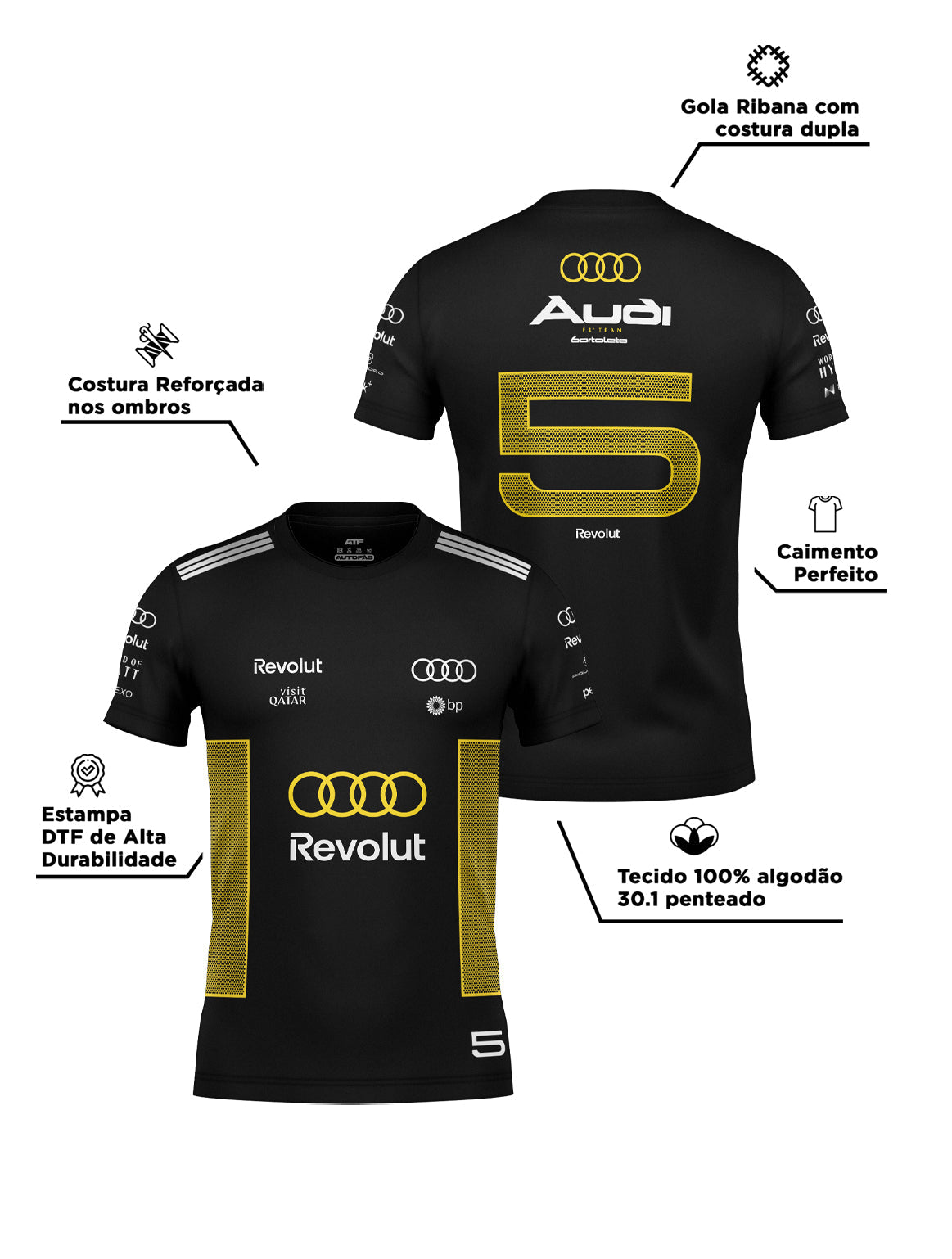 Cotton T-Shirt Gabriel Bortoleto Audi Monaco Edition 2026