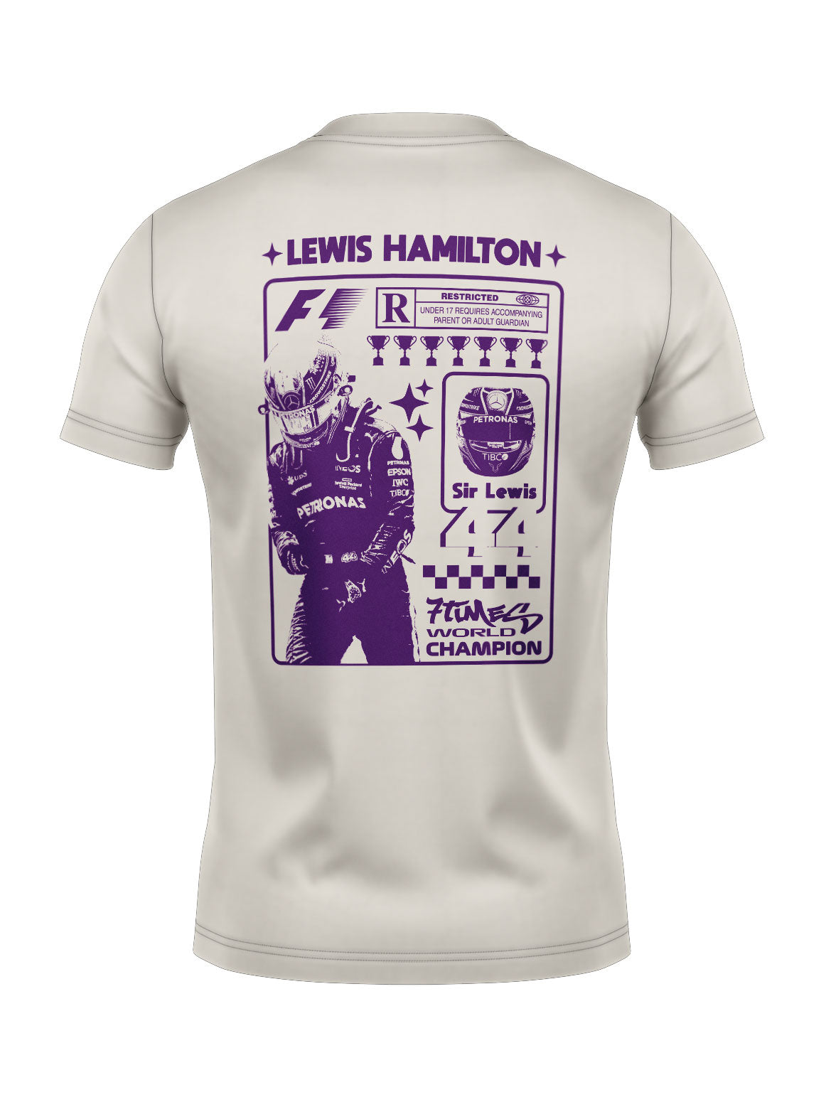 RaioX Lewis Hamilton Off White Cotton T-Shirt