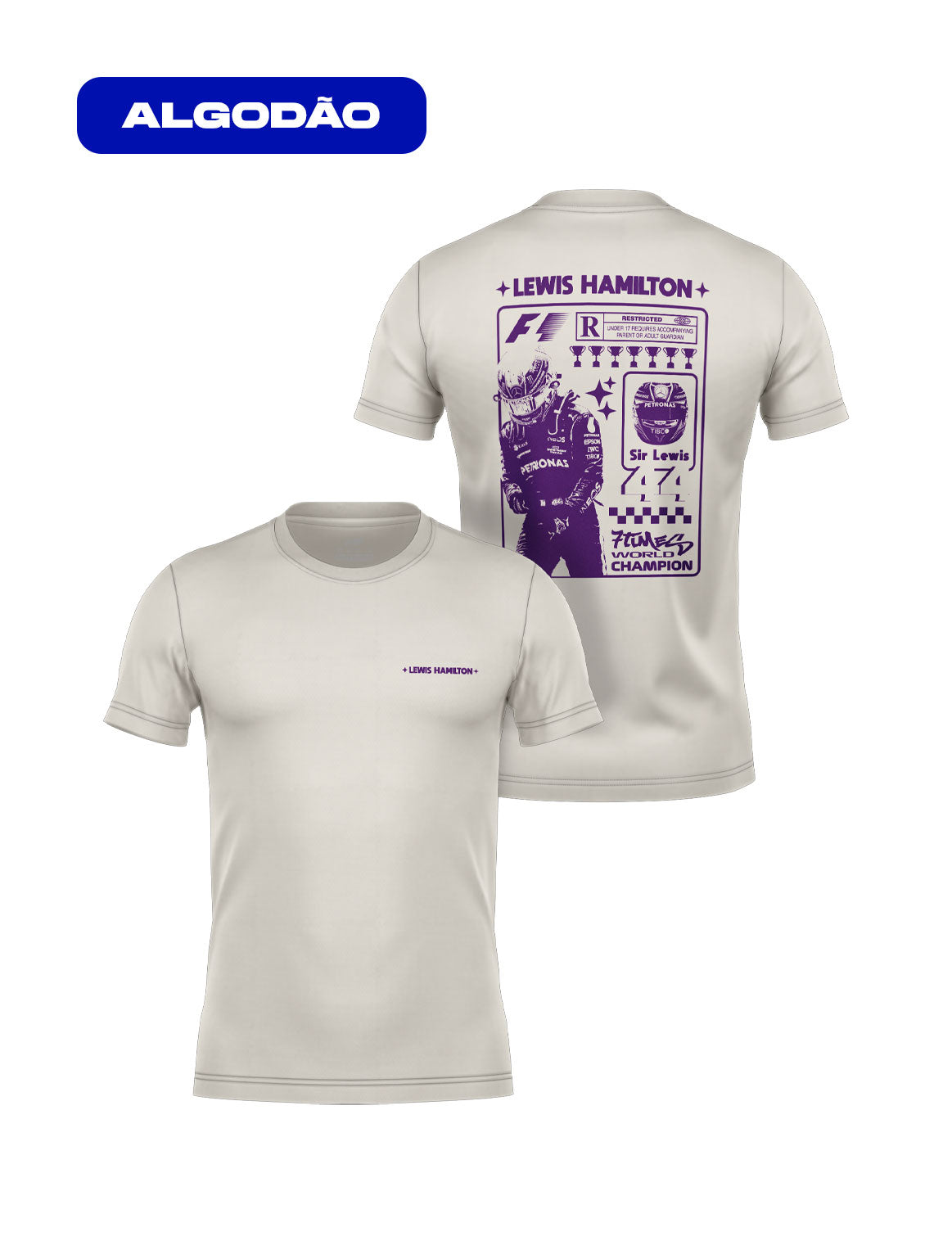 RaioX Lewis Hamilton Off White Cotton T-Shirt