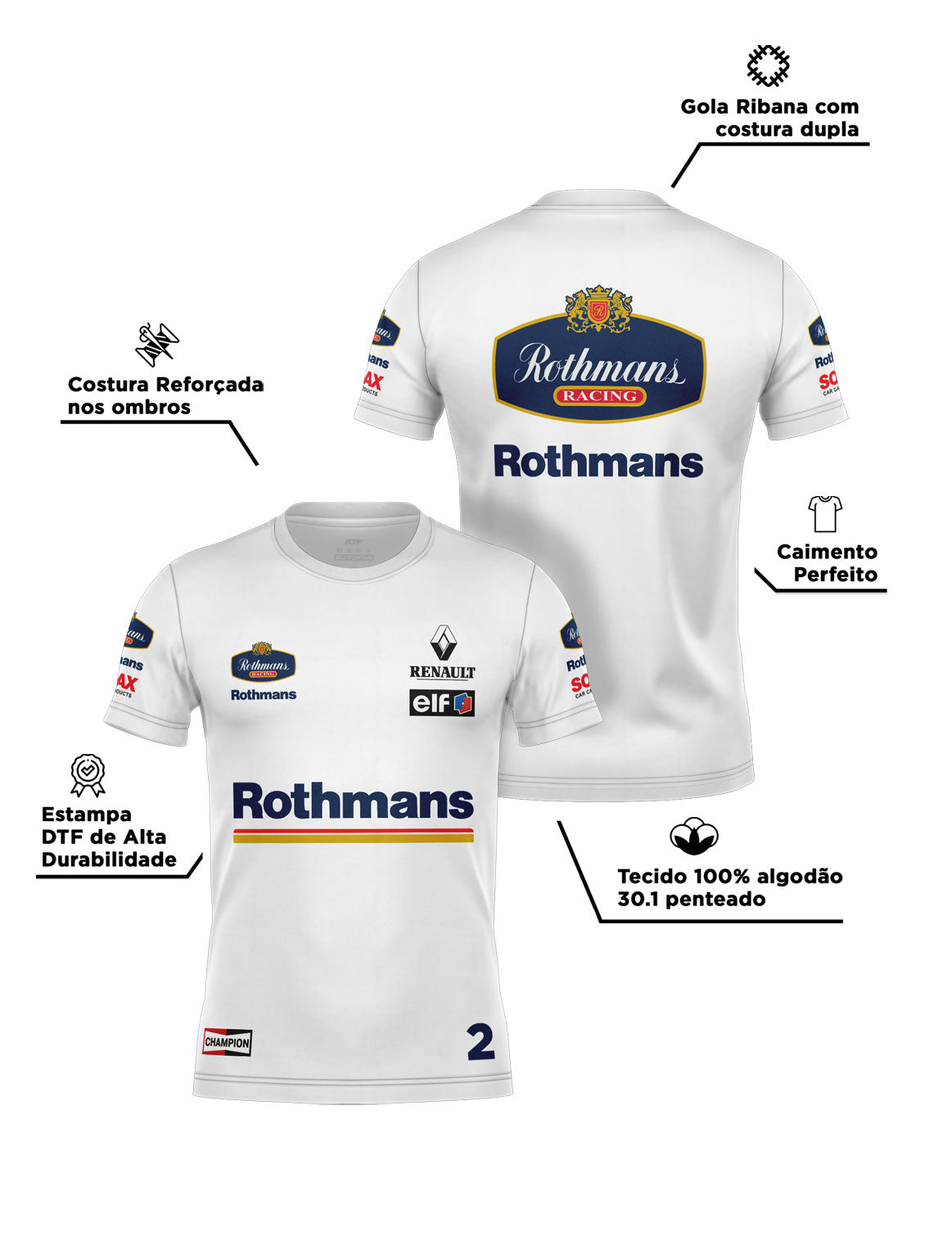 Williams Retro Rothmans Racing Cotton T-Shirt White