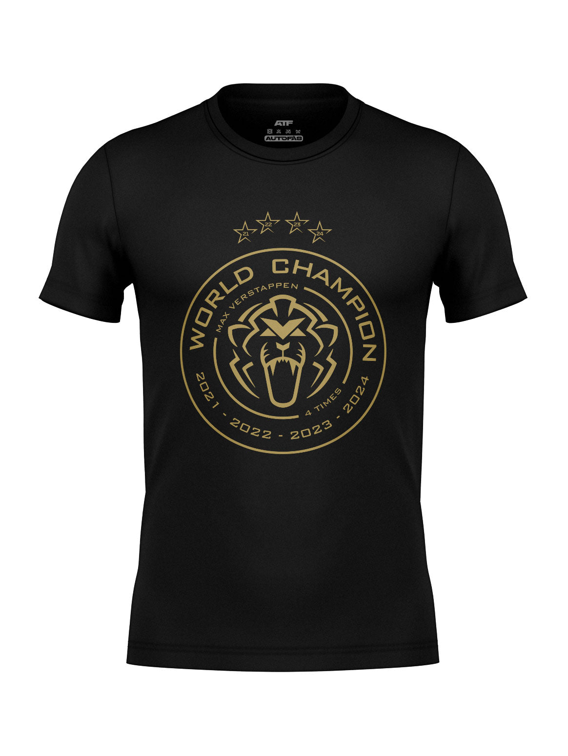Max Verstappen World Champion 2024 Black Cotton T-Shirt