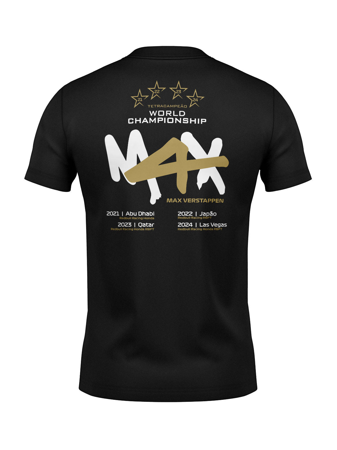Max Verstappen World Champion 2024 Black Cotton T-Shirt