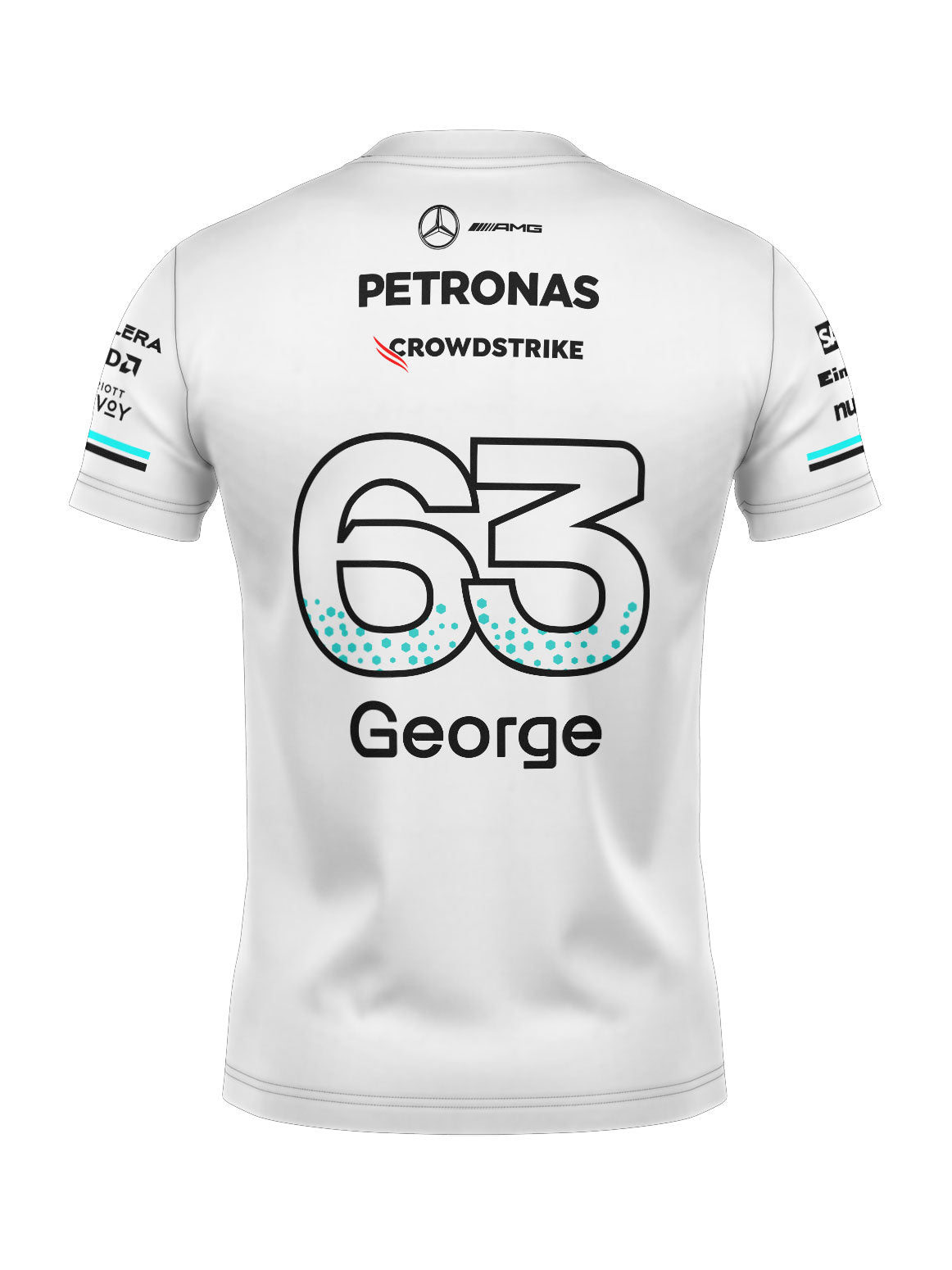 Mercedes George Russell Cotton T-Shirt White 2025