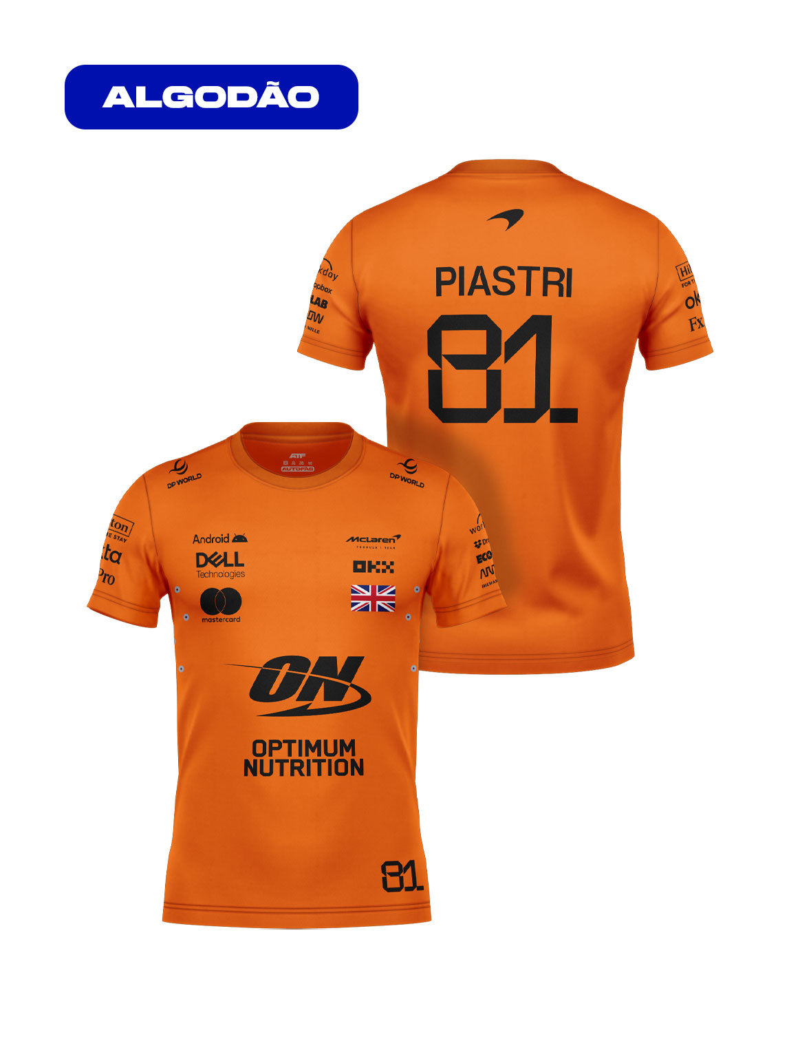 McLaren Cotton T-Shirt Oscar Piastri Orange 2025