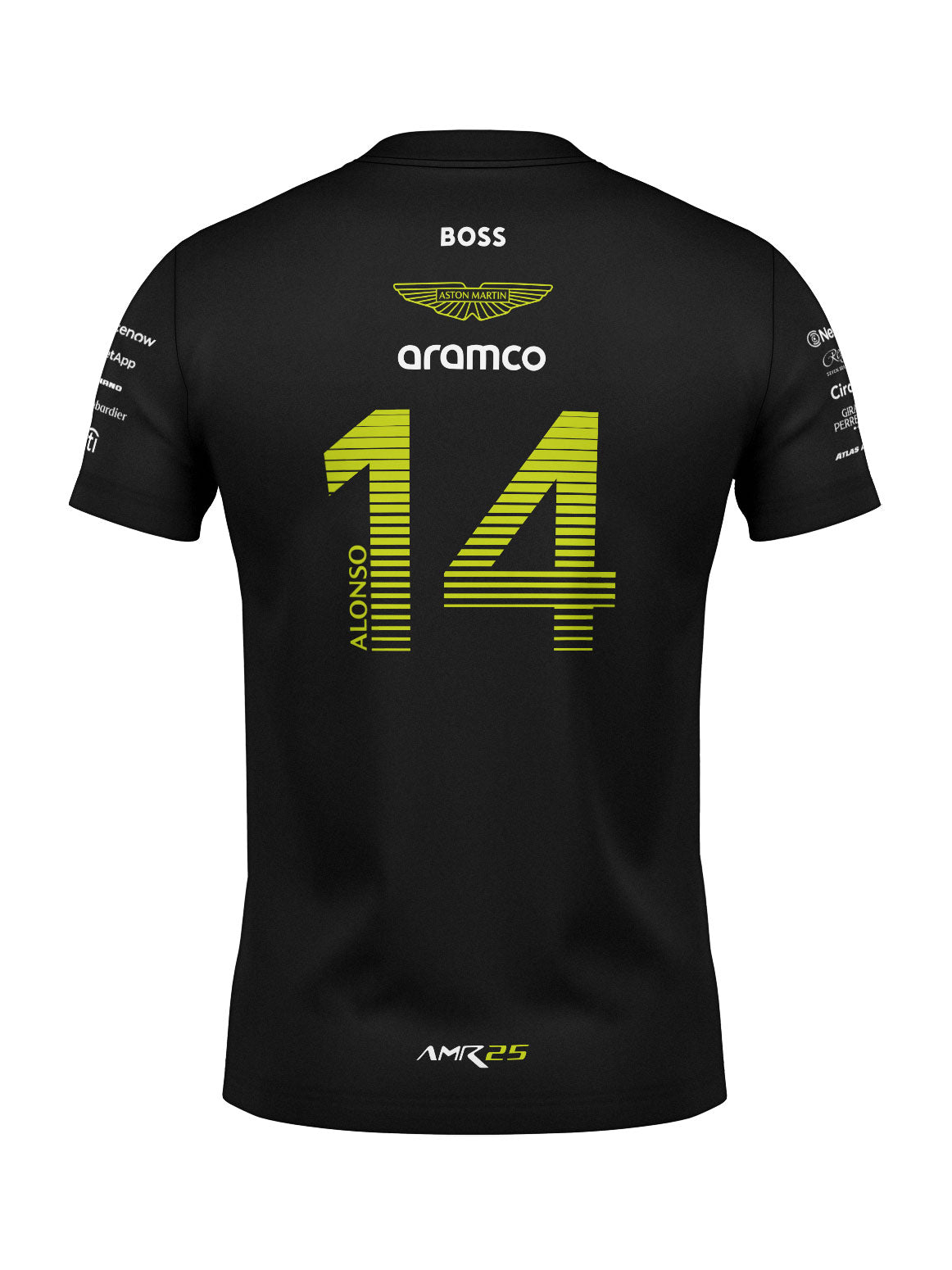 Aston Martin Fernando Alonso Cotton T-Shirt Black 2025