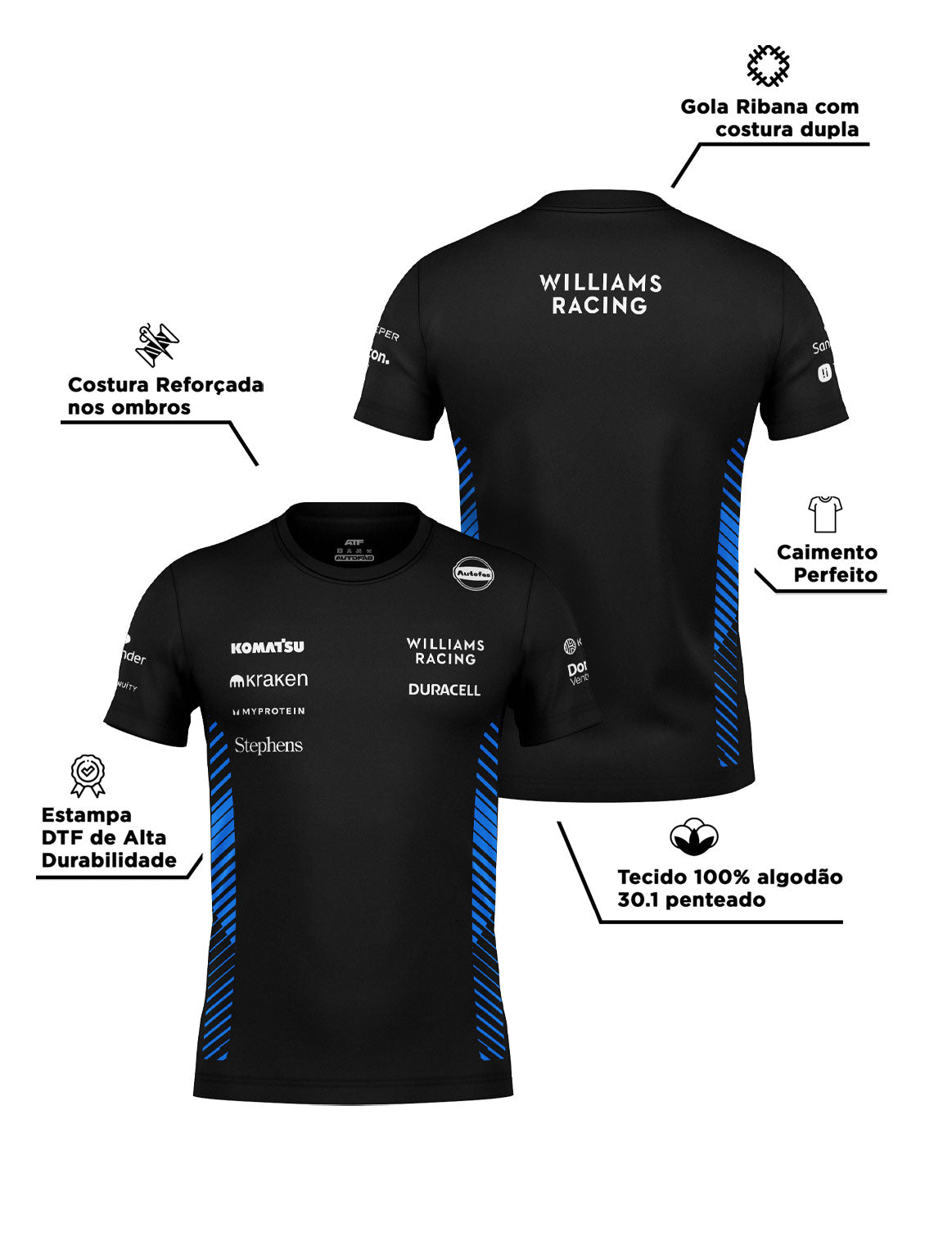 Williams Team Cotton T-Shirt Black 2025