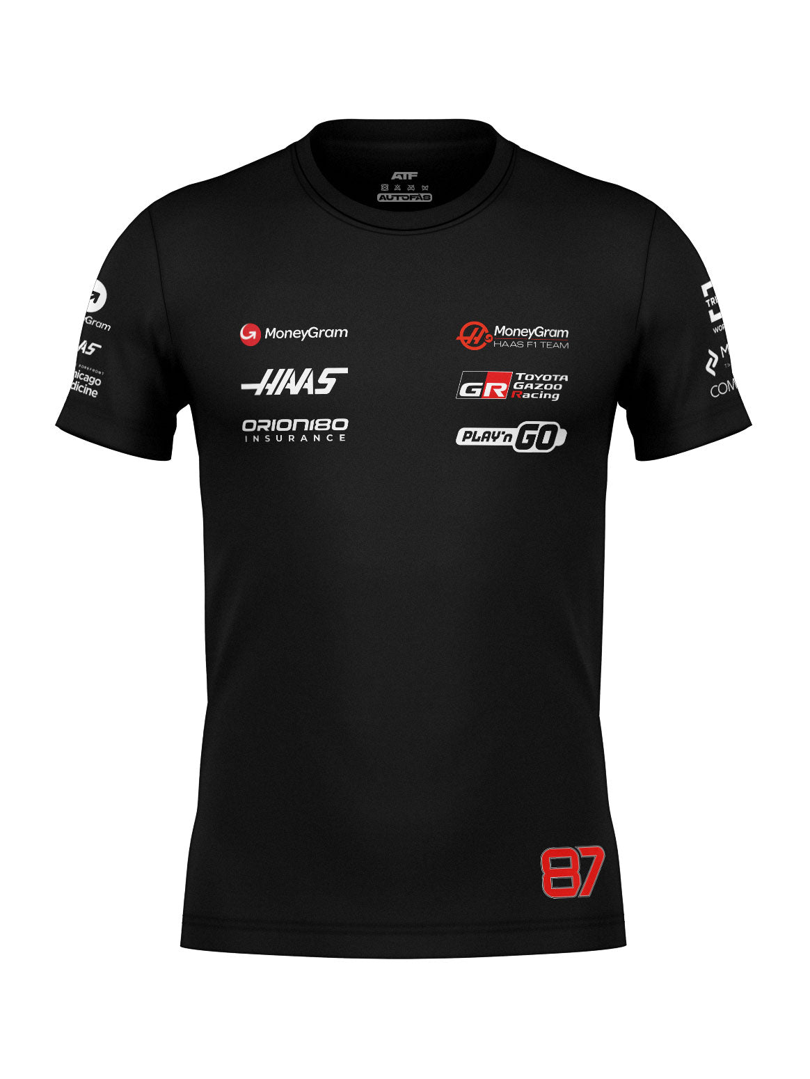 Haas Cotton T-Shirt Oliver Bearman Black 2025