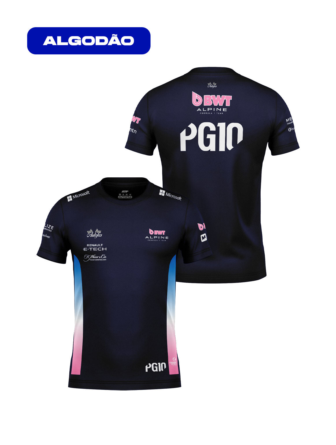 Alpine Cotton T-Shirt Pierre Gasly Navy Blue 2025
