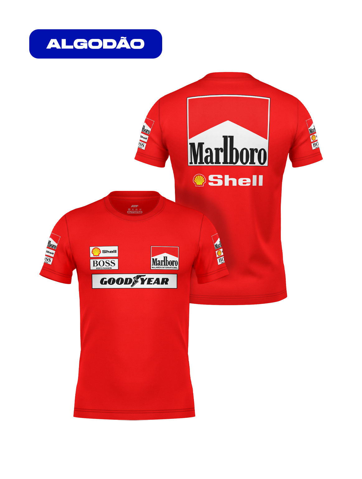 90s Retro Red Marlboro McLaren Cotton T-Shirt