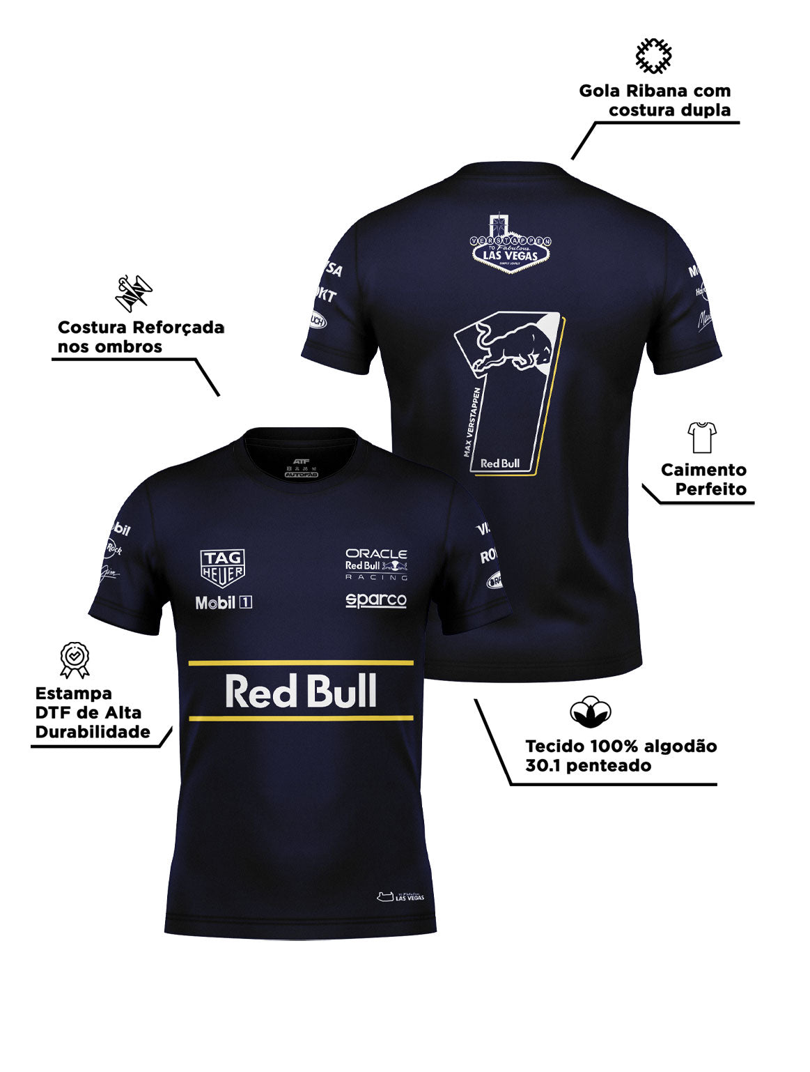 Red Bull Verstappen Las Vegas 2025 Cotton T-Shirt