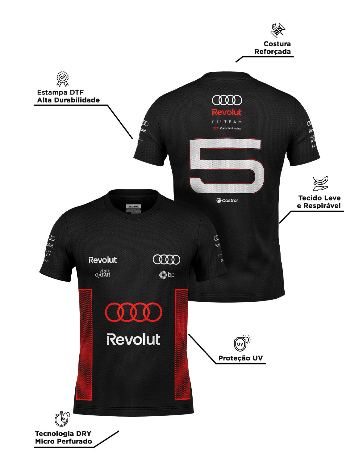 Audi Bortoleto Dryfit Shirt Fan 2026 Black