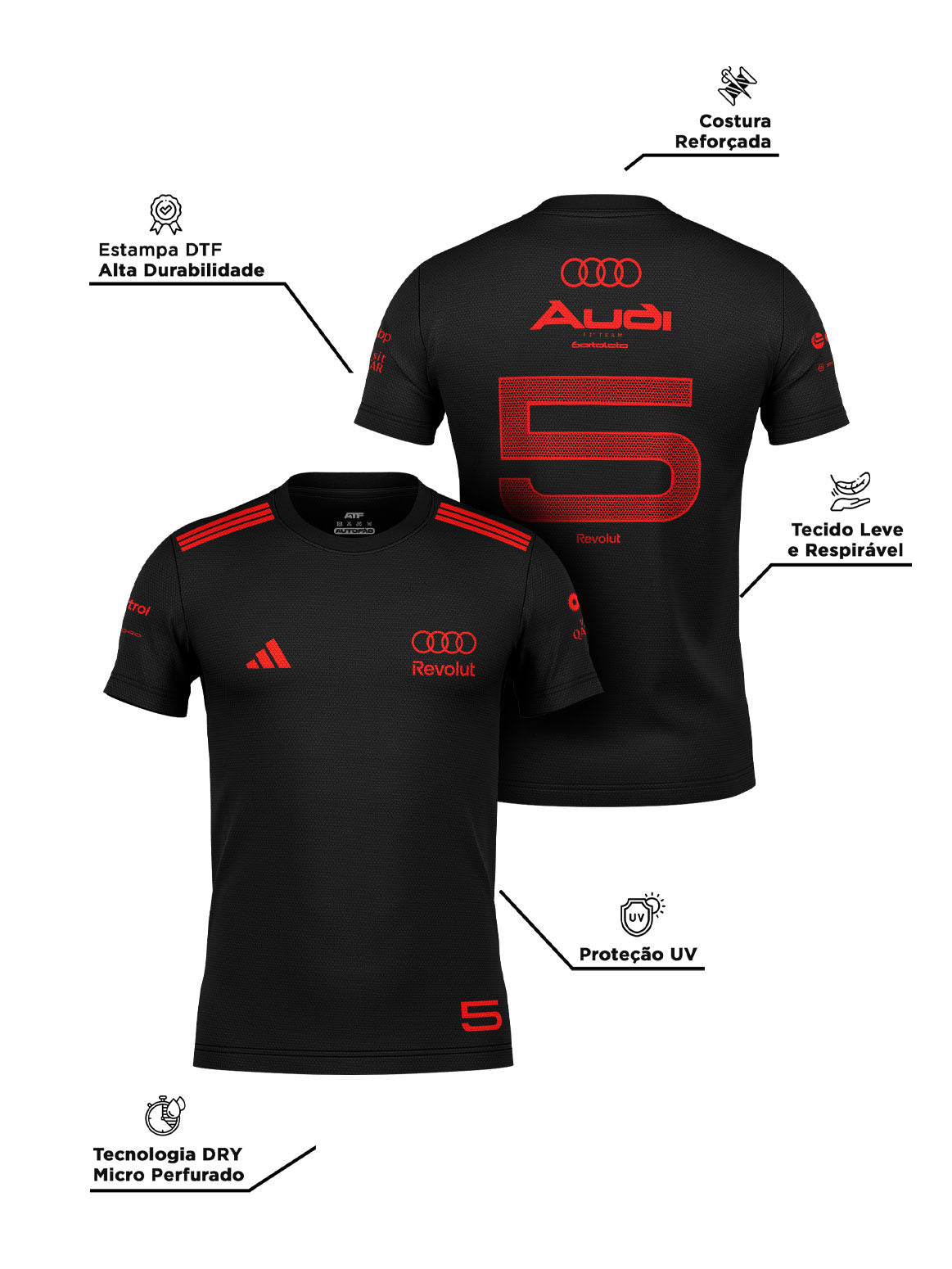 Bortoleto Audi Dryfit T-Shirt Red & Black Edition