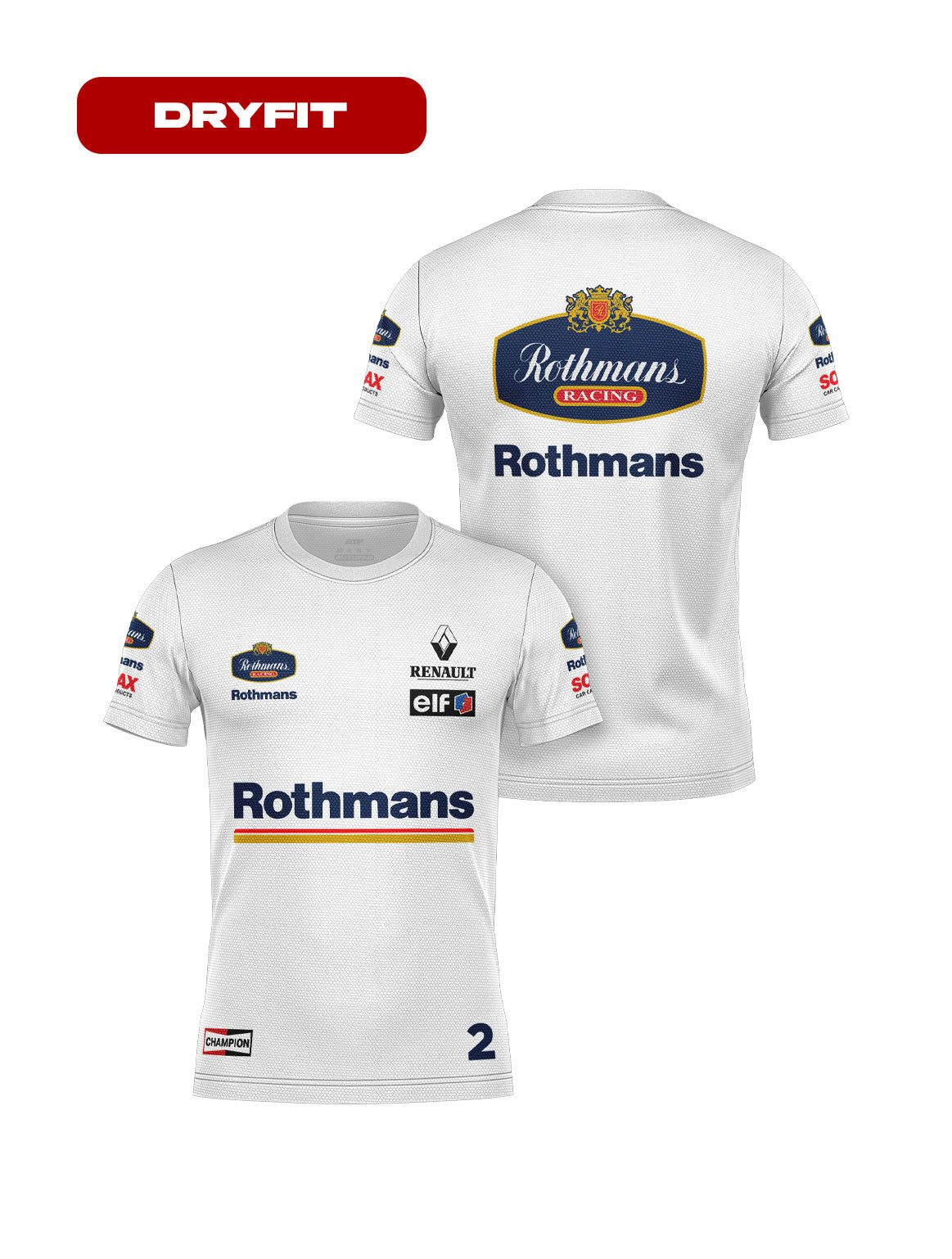Williams Retro Rothmans Racing DryFit T-Shirt White