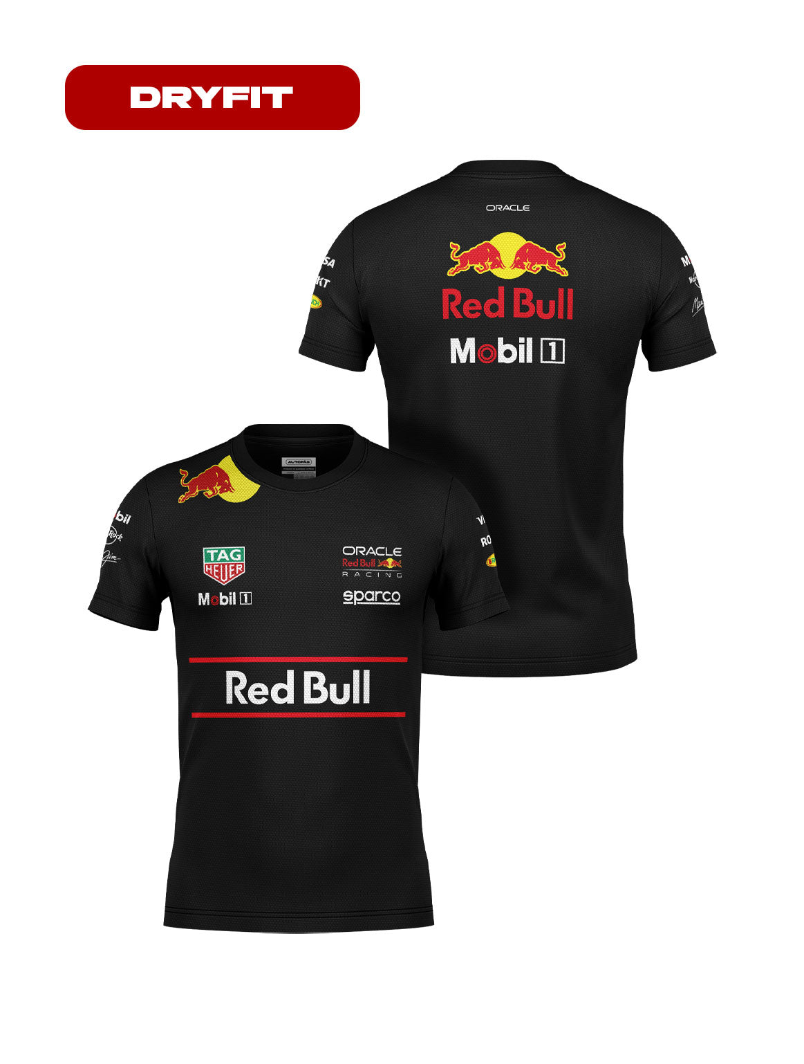 Red Bull Team Black Dryfit T-Shirt 2025