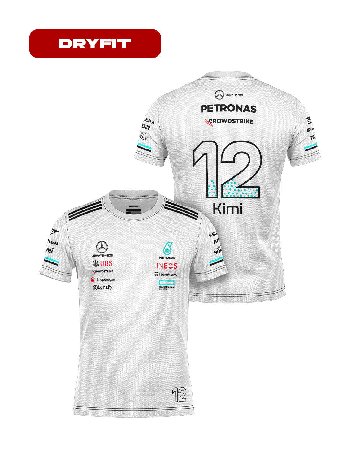 Mercedes Kimi Antonelli Dryfit T-Shirt White 2025