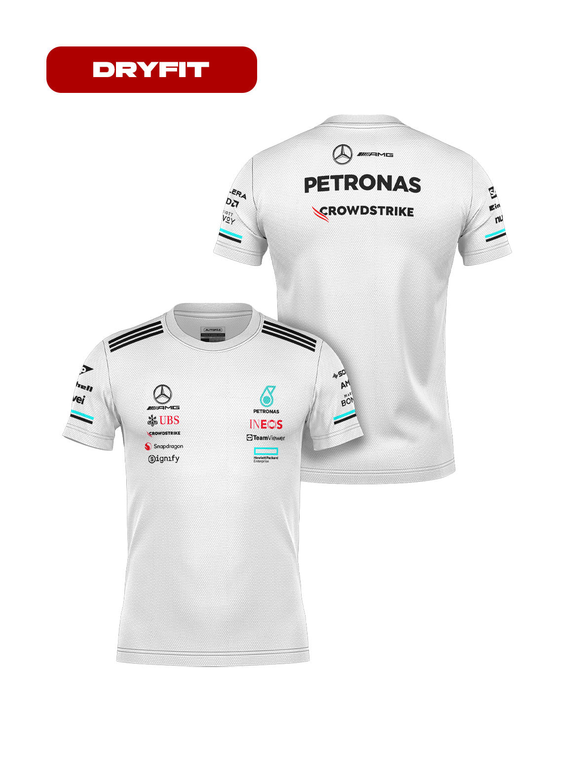 Mercedes Team Dryfit T-Shirt White 2025