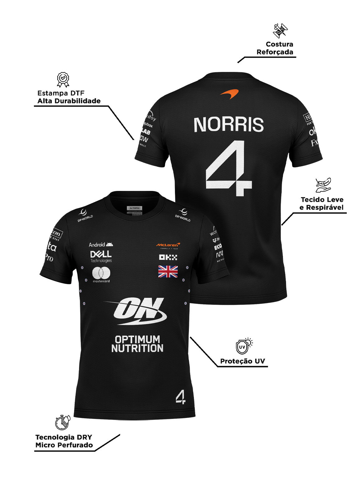 Mclaren Lando Norris Dryfit T-Shirt Black 2025