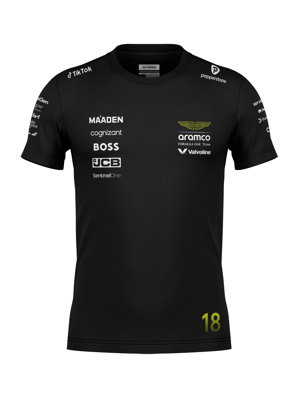 Aston Martin Lance Stroll Dryfit T-Shirt Black 2025