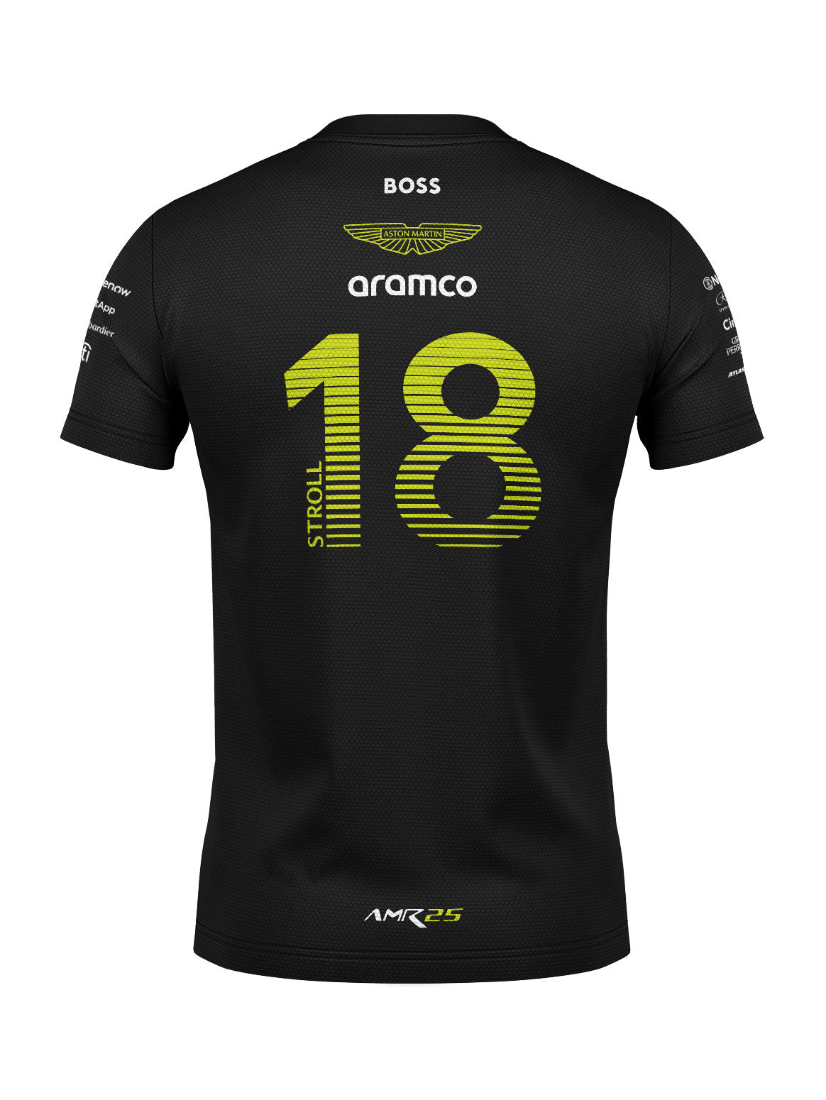 Aston Martin Lance Stroll Dryfit T-Shirt Black 2025