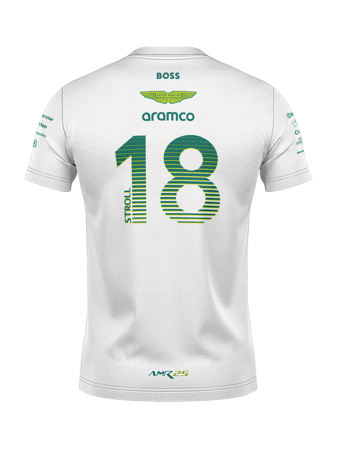 Aston Martin Lance Stroll Dryfit T-Shirt White 2025