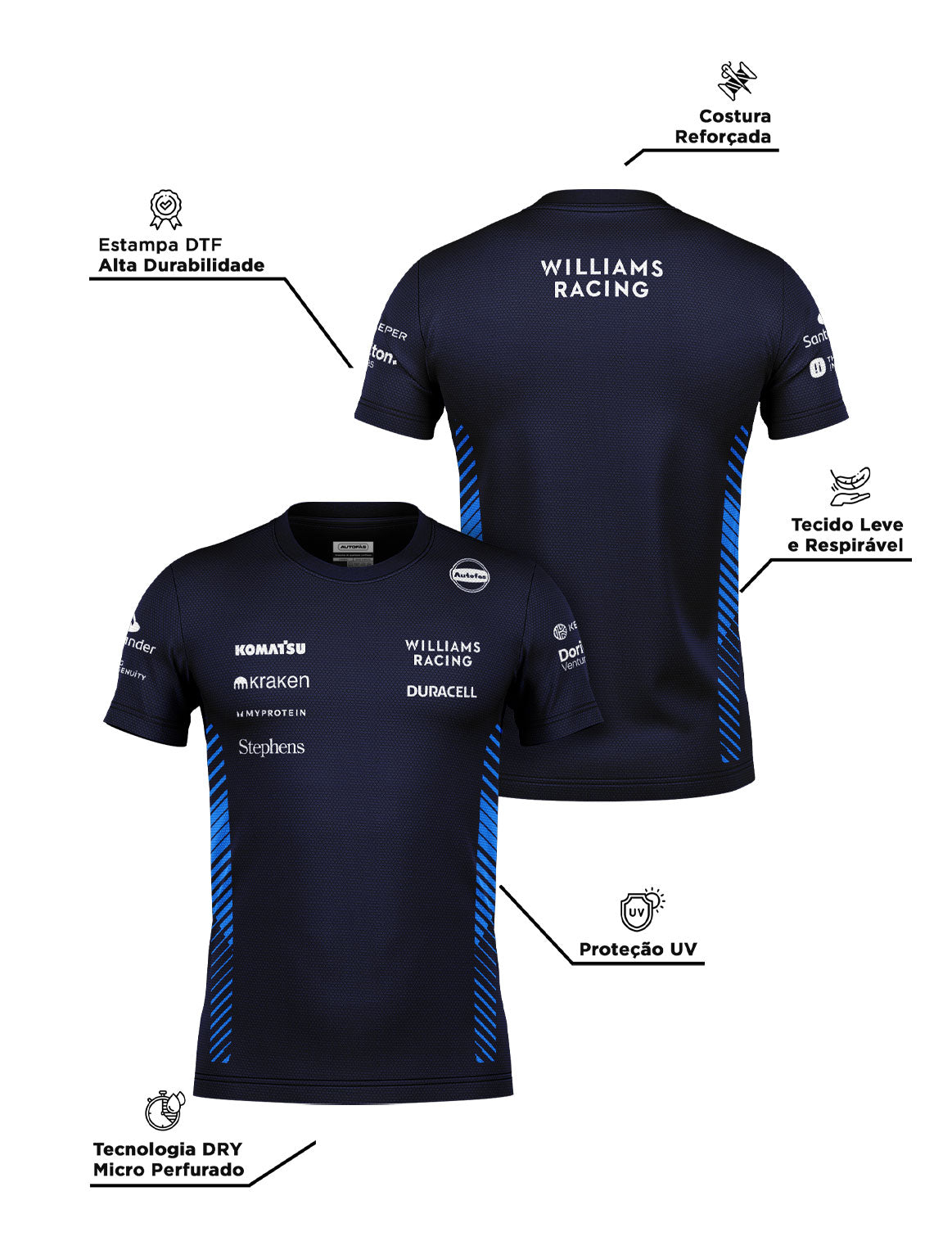 Williams Dryfit T-Shirt Navy Team 2025