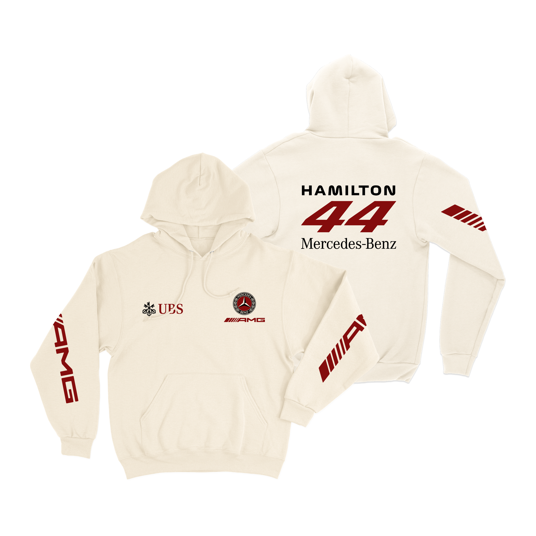 Hamilton Mercedes Retro Off White Hoodie