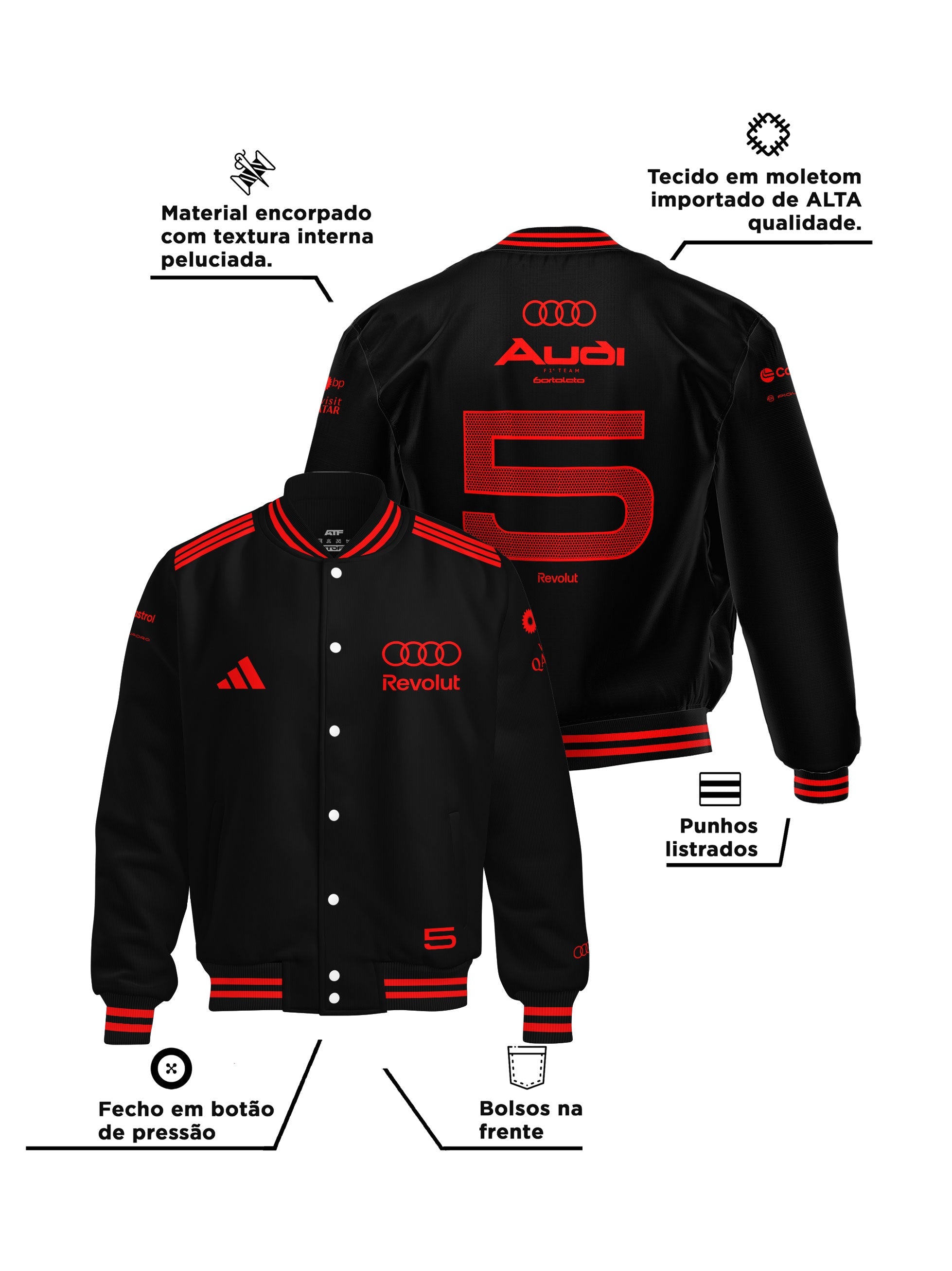 Audi Jacket Gabriel Bortoleto Red&Black 2026