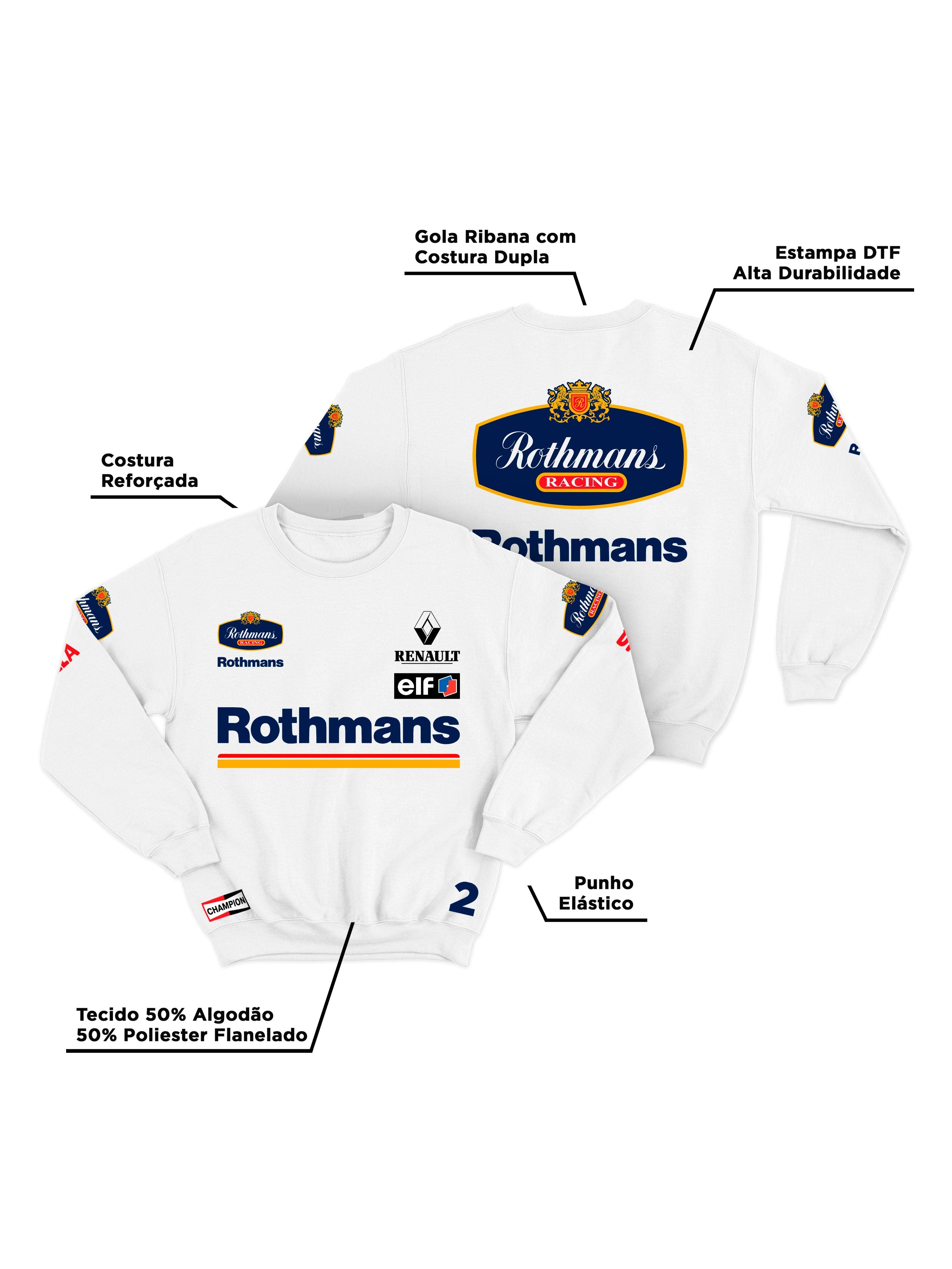 Williams Retro Rothmans Racing White Hoodie