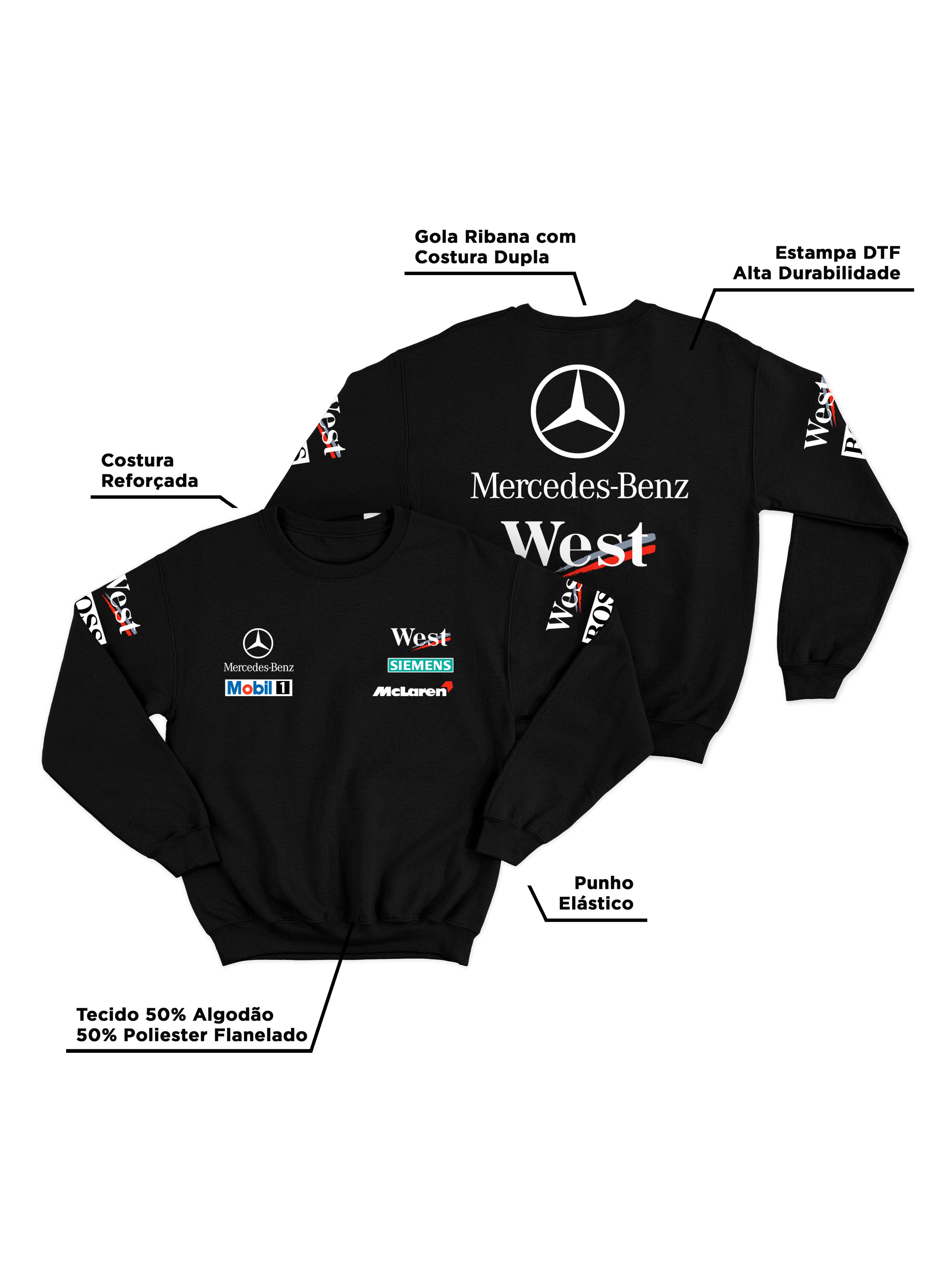 Mclaren West Mercedes Retro Hoodie Black