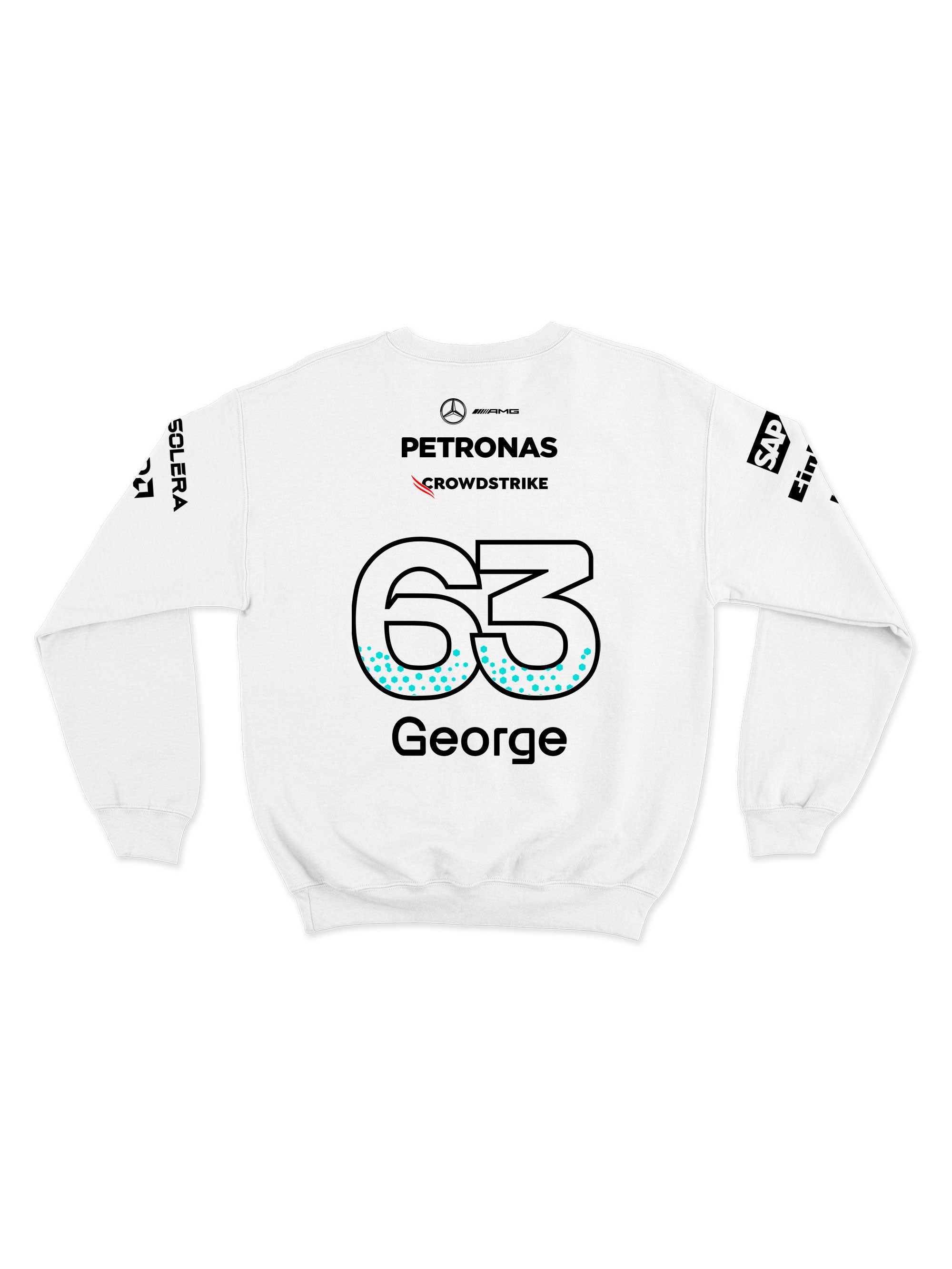 Mercedes George Russell 2025 White Hoodie
