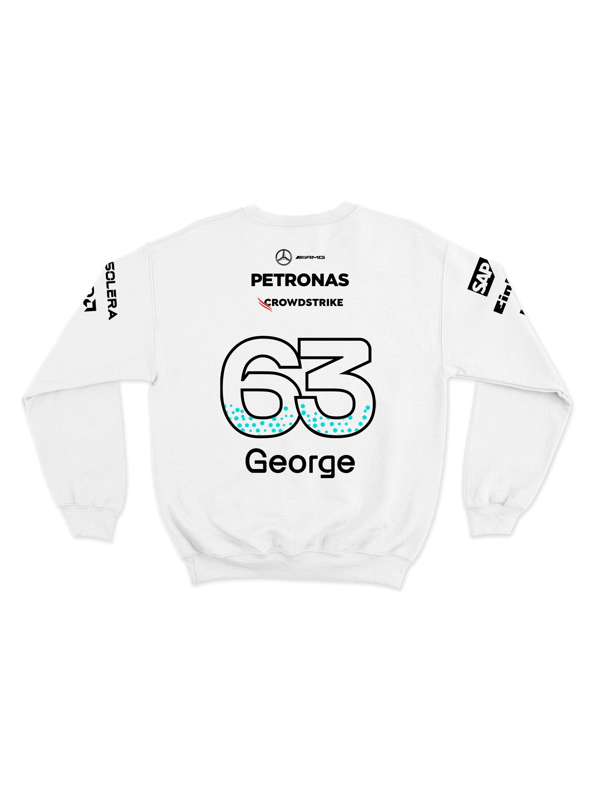 Mercedes George Russell 2025 White Hoodie