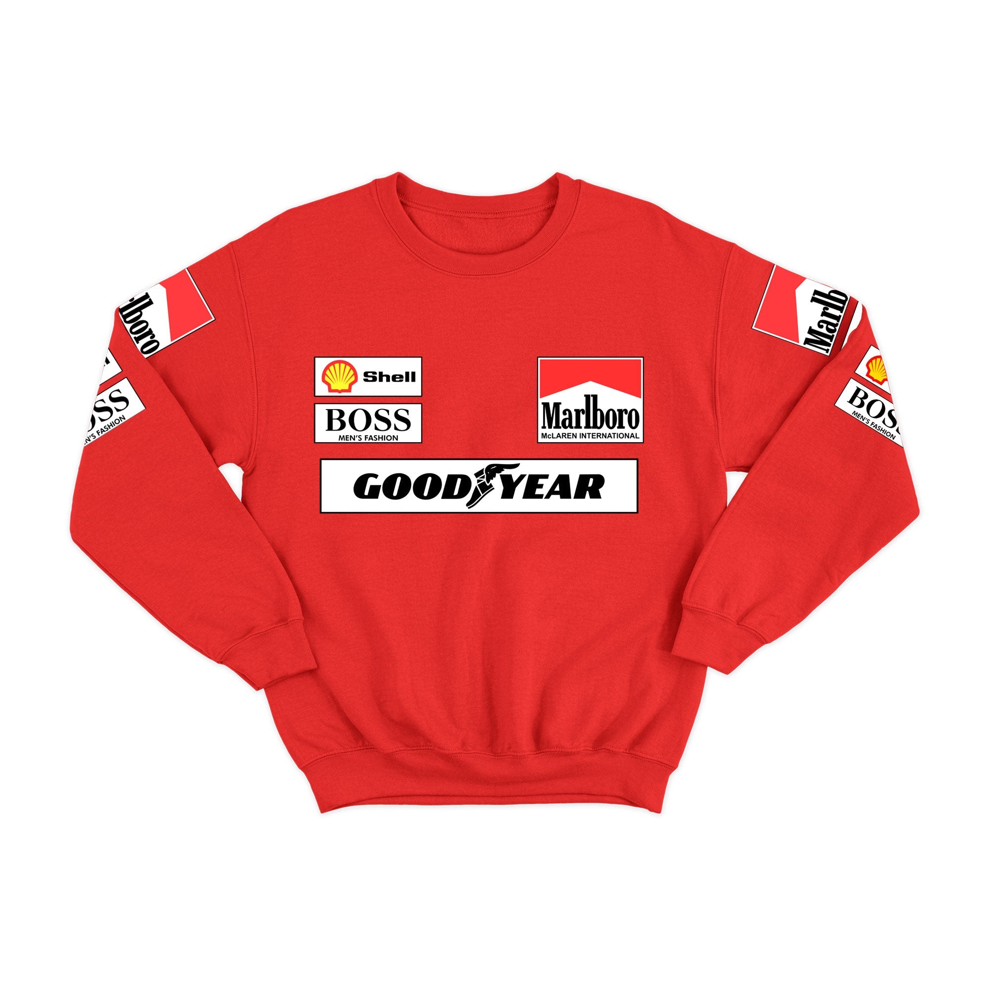 Mclaren Retro Team Red Crewneck Sweatshirt