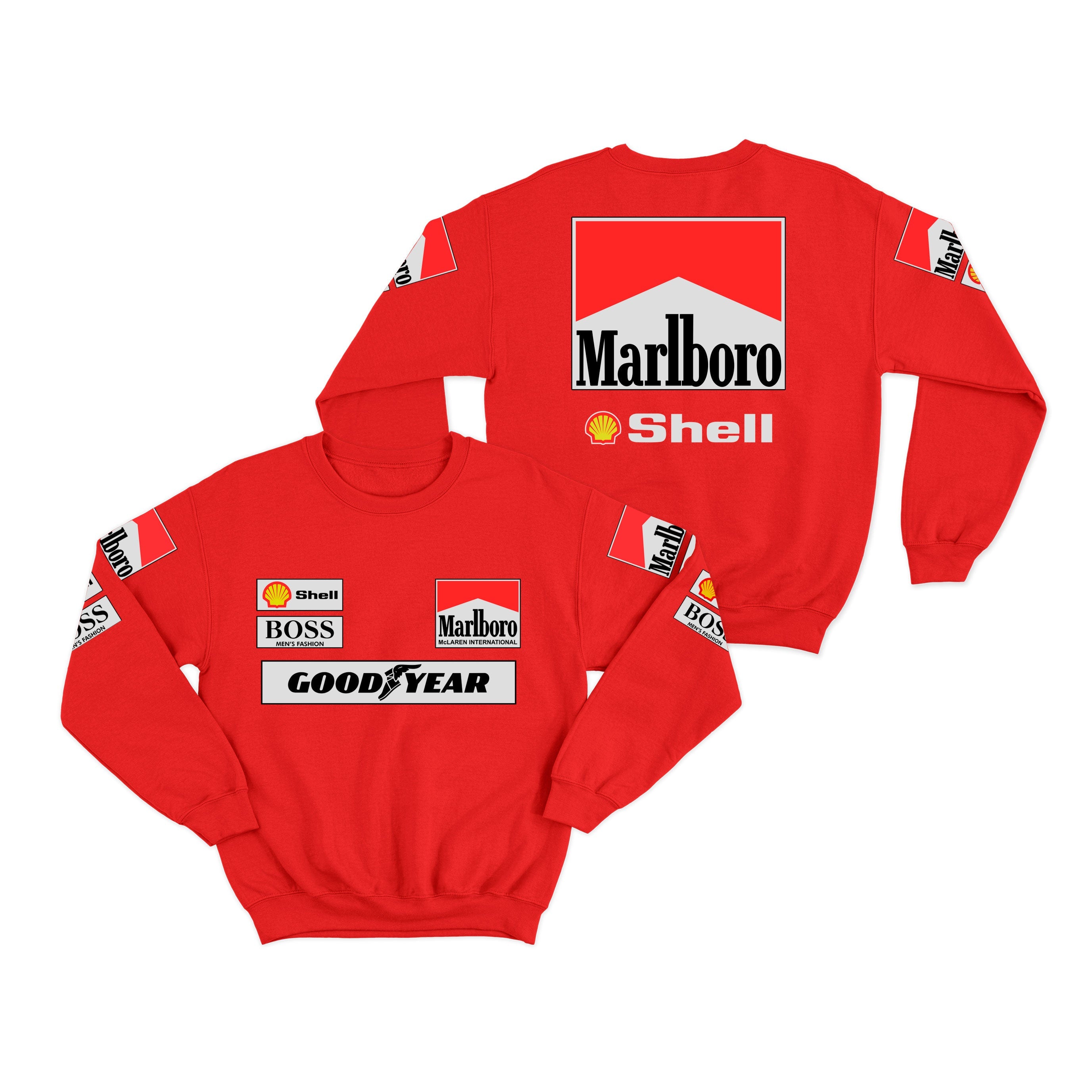 Mclaren Retro Team Red Crewneck Sweatshirt