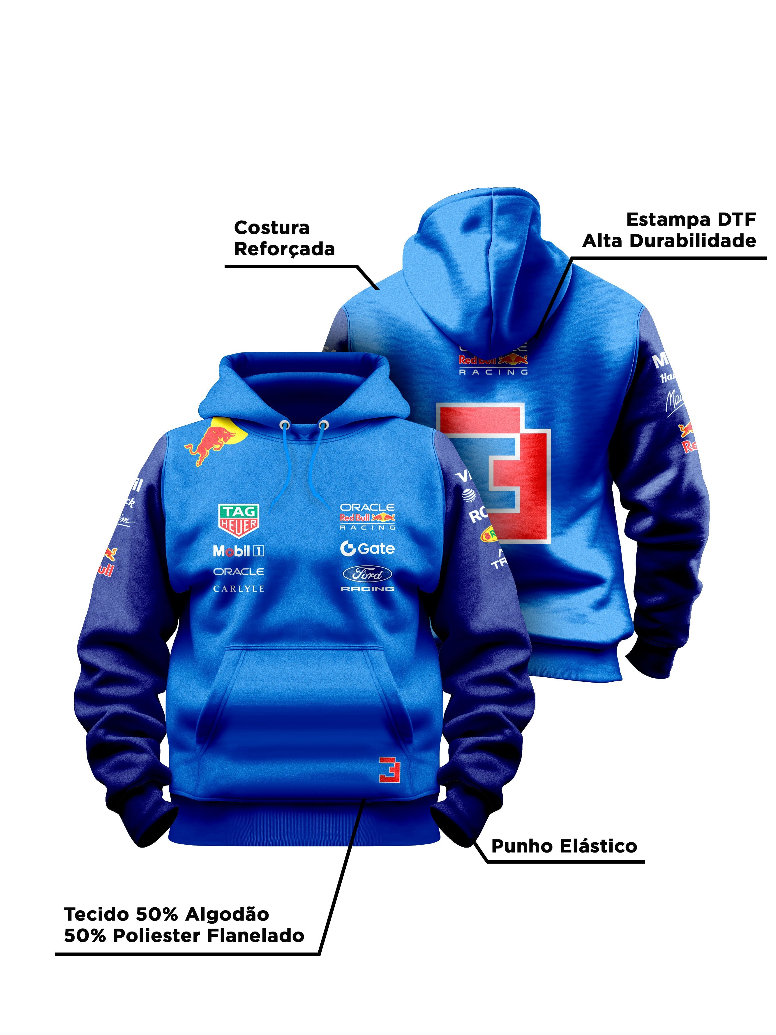 Max Verstappen Red Bull 2026 Royal Blue with Navy Hoodie
