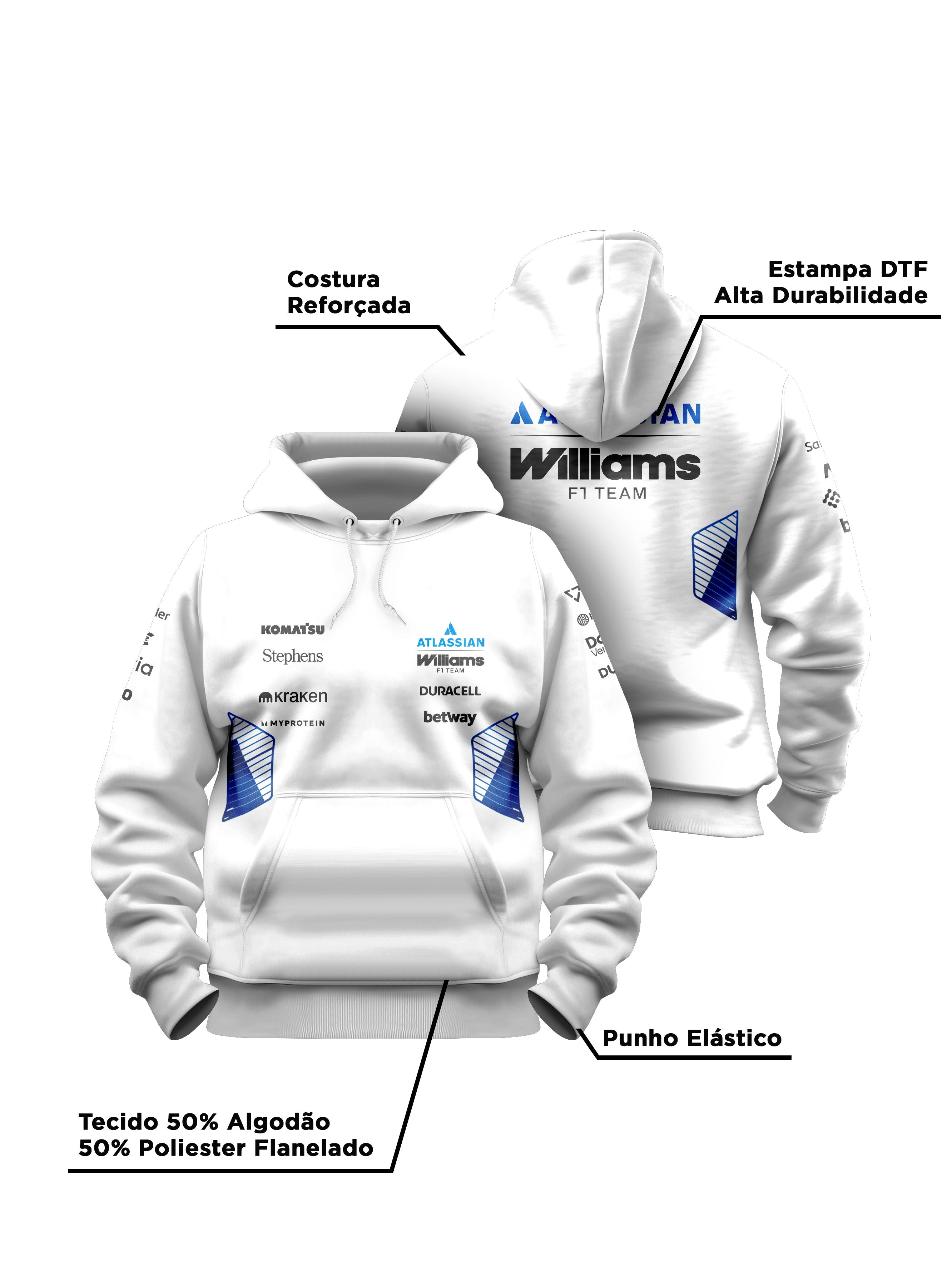 Williams F1 2026 White Hoodie