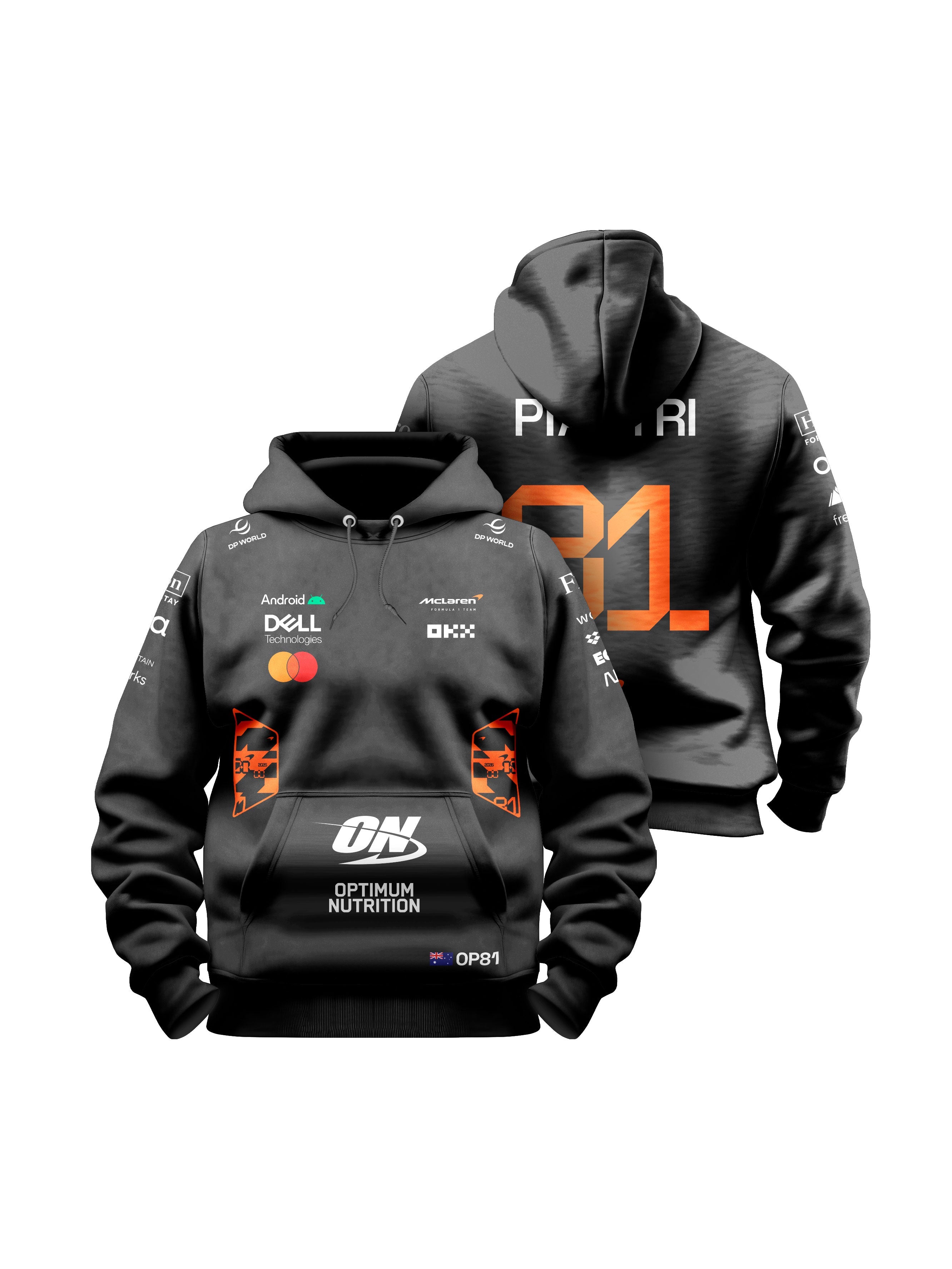 Oscar Piastri McLaren F1 2026 Black Hoodie