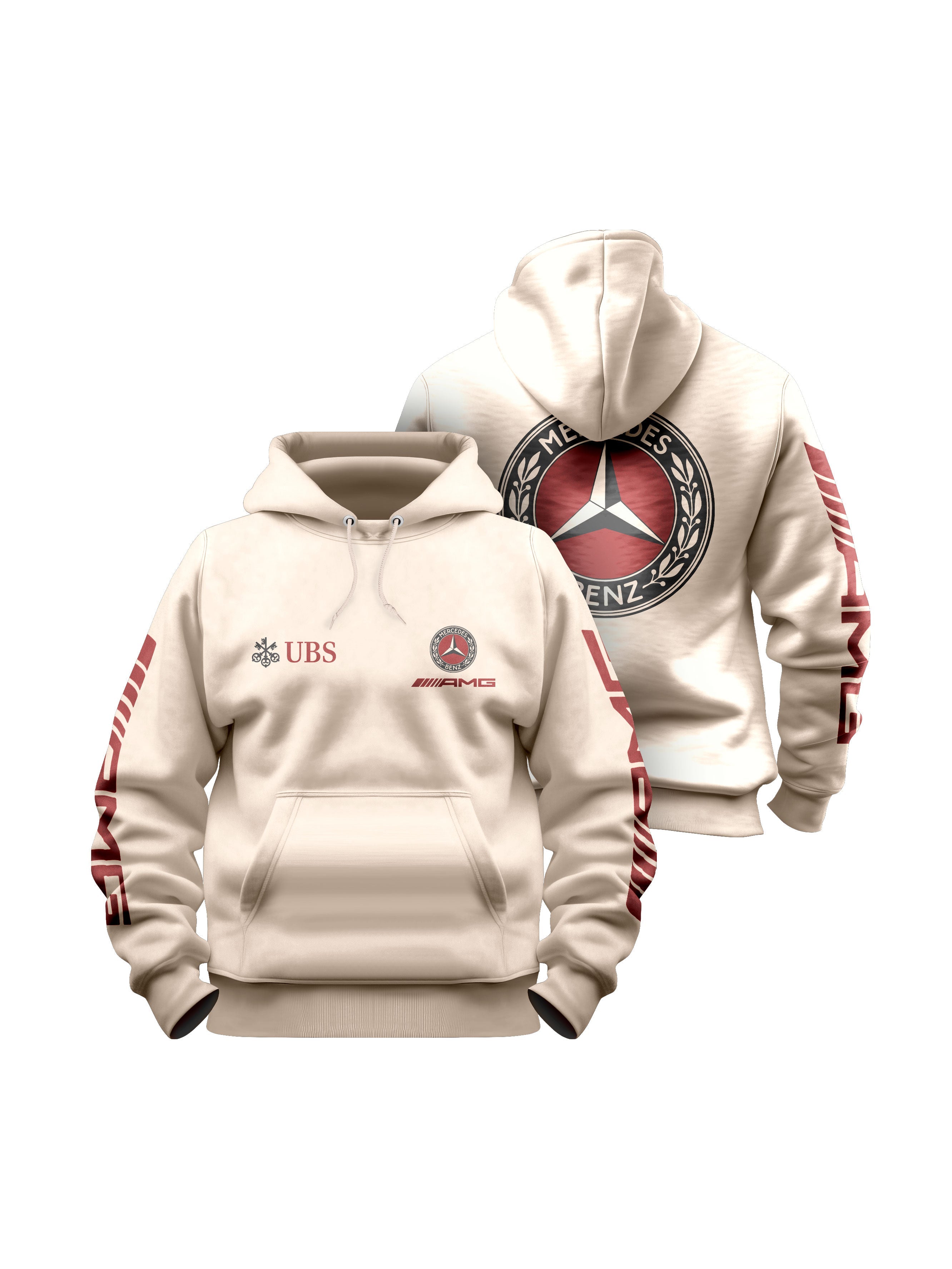 Mercedes AMG Retro Logo Off White Hoodie