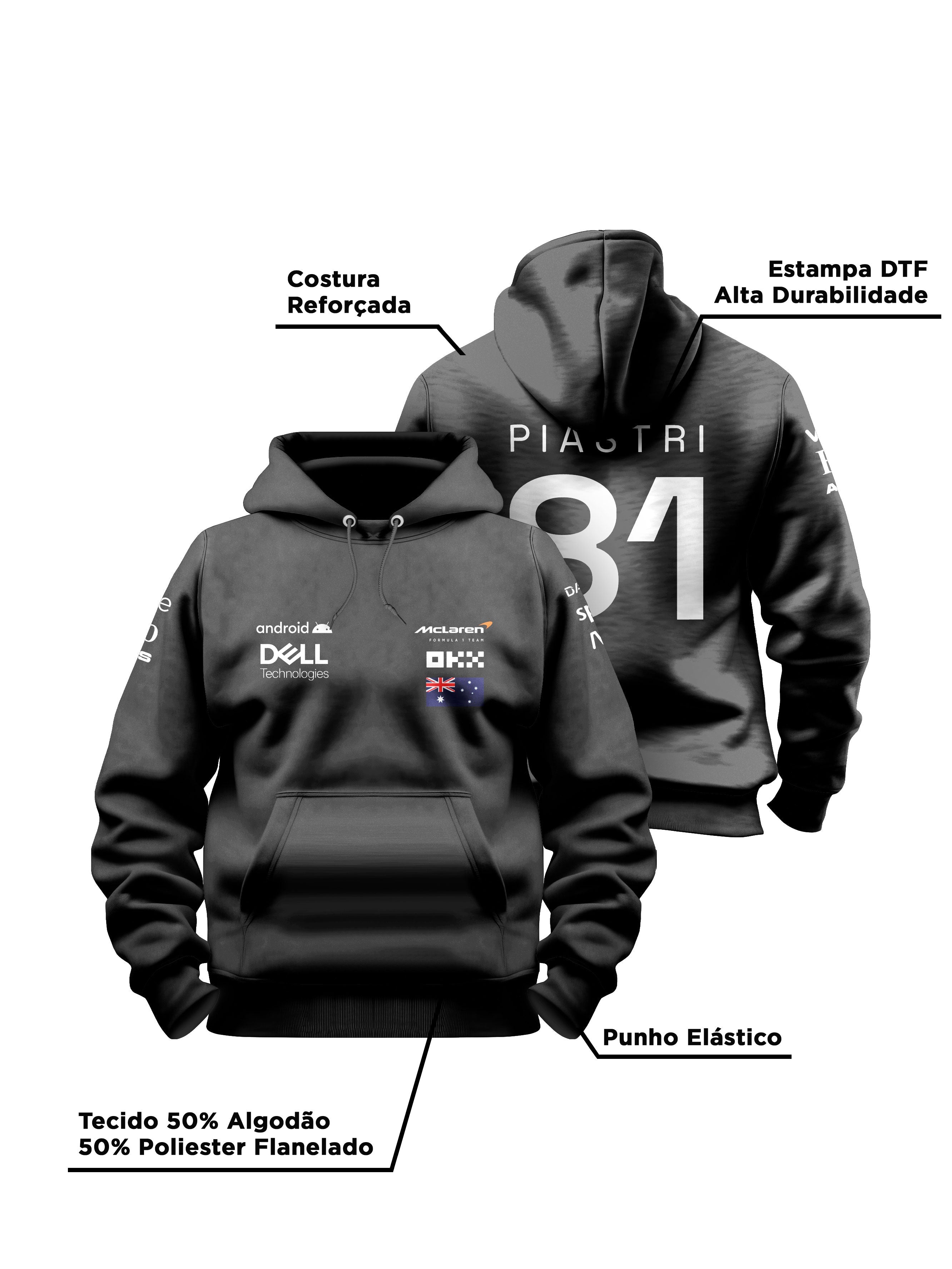 McLaren Black Hoodie 2024 Oscar Piastri
