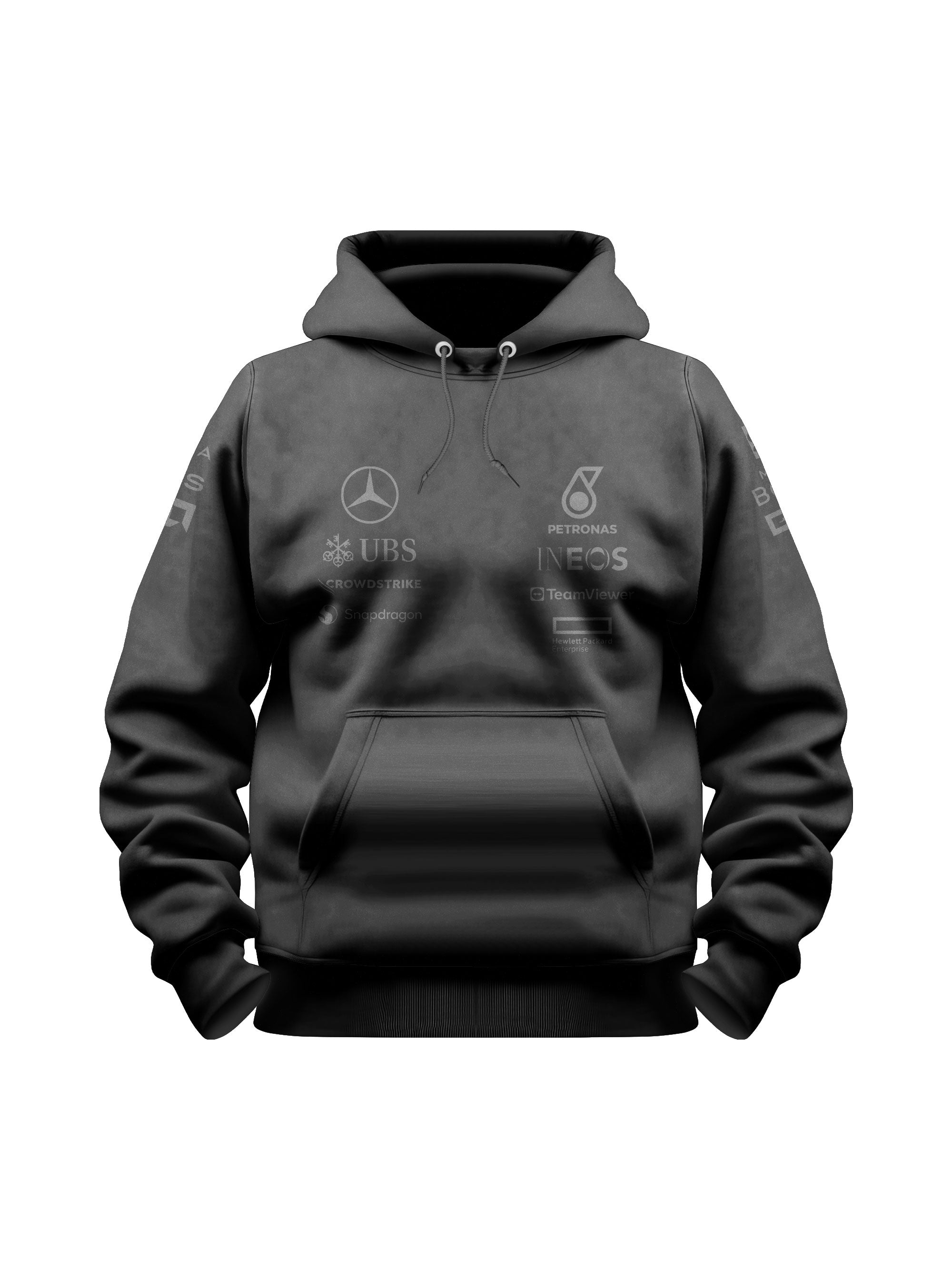 Mercedes AMG All Black Hoodie 2024 Lewis Hamilton