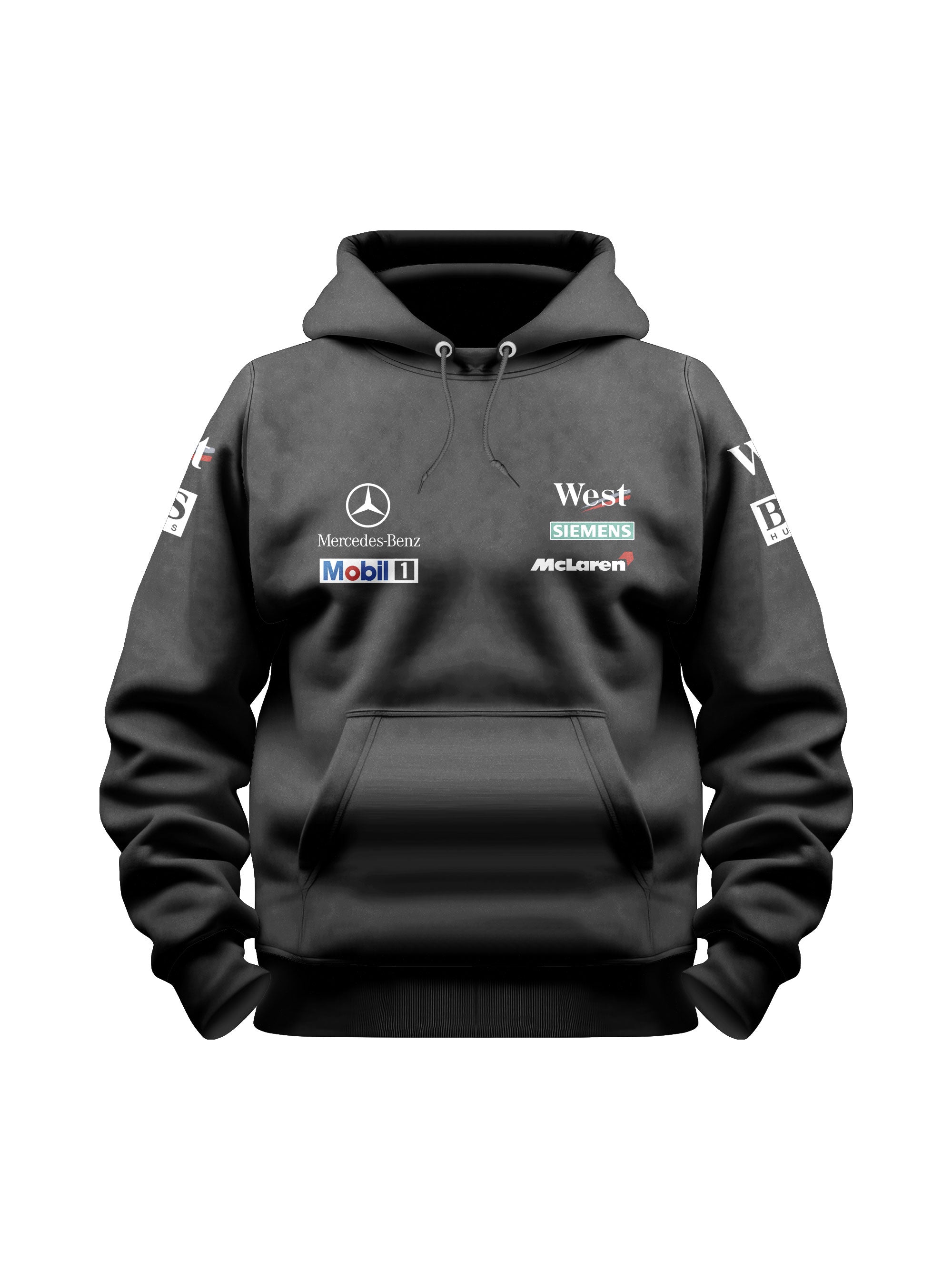 McLaren West Mercedes Retro Black Hoodie