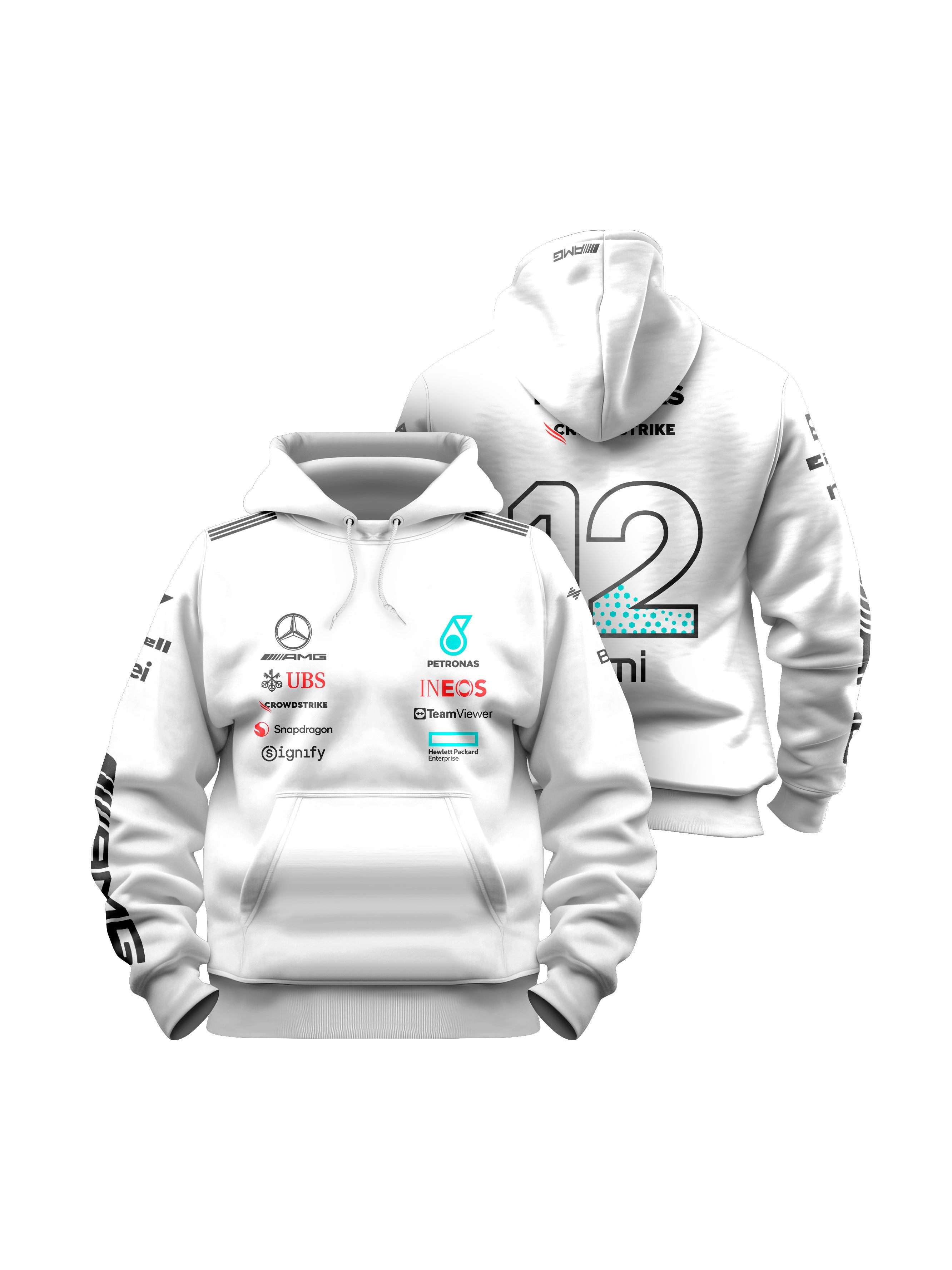 Mercedes Kimi Antonelli 2025 White Hoodie