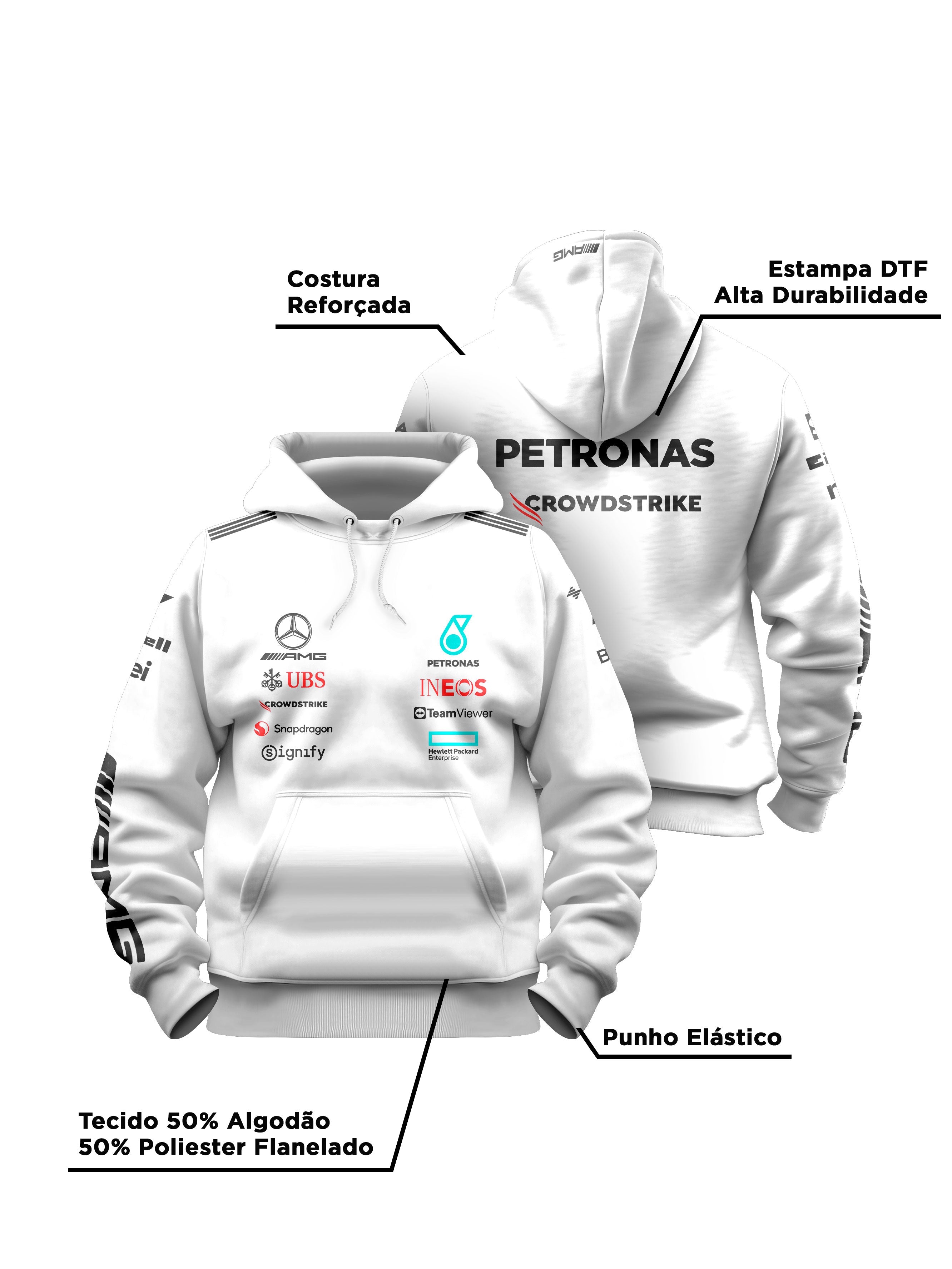 Mercedes 2025 White Hoodie