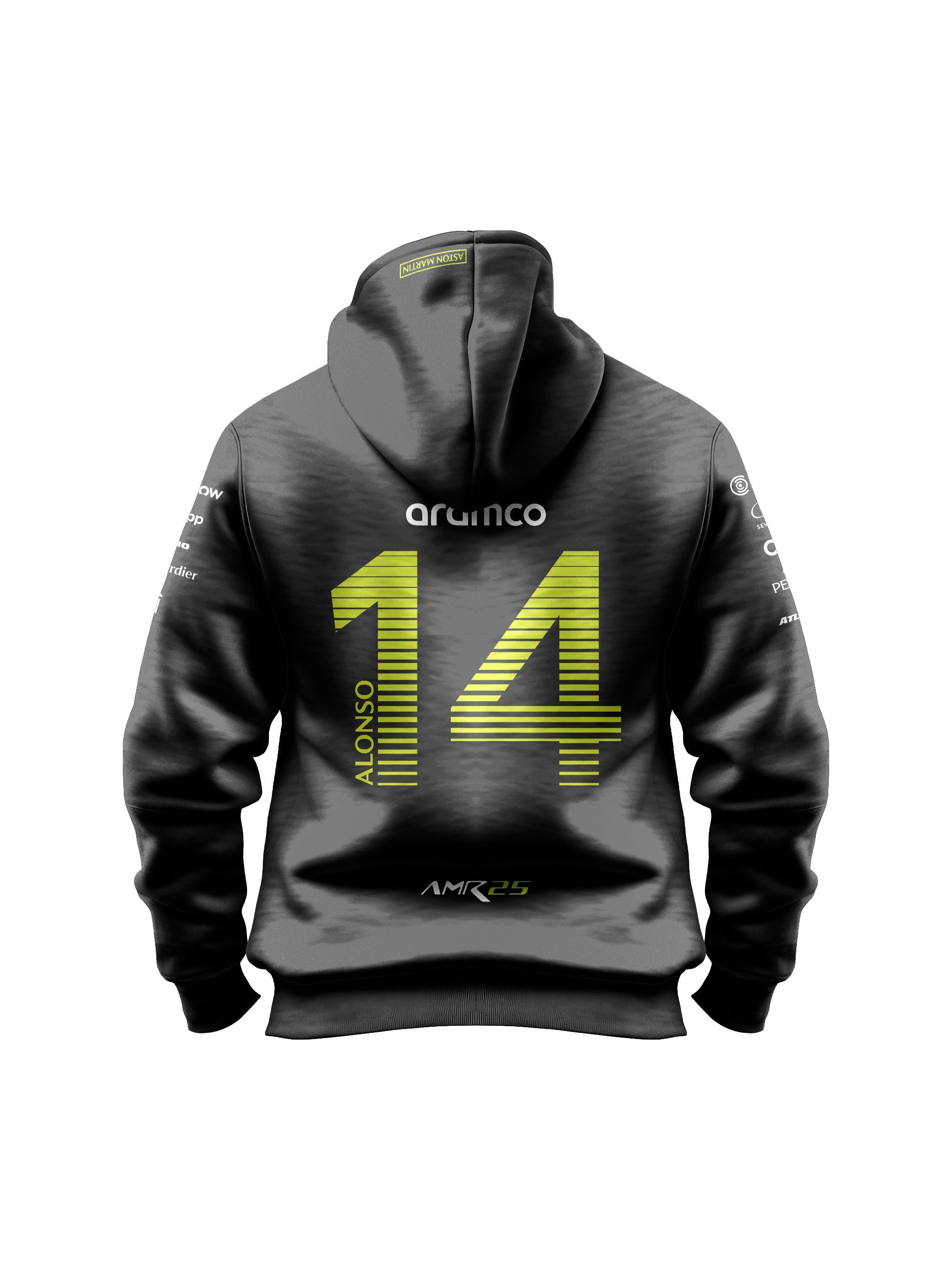 Aston Martin Fernando Alonso 2025 Black Hoodie